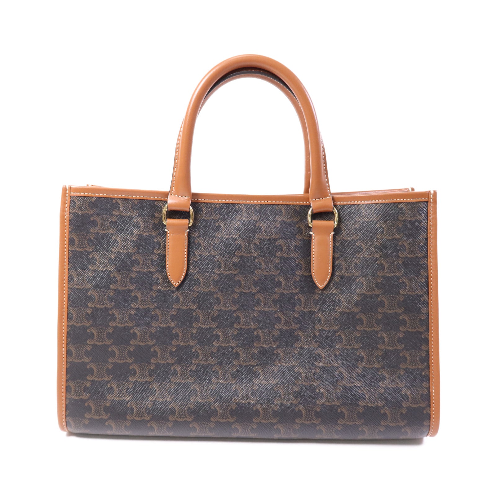 CELINE 塗層帆布Mini horizontal Cabas金扣手挽肩背兩用袋