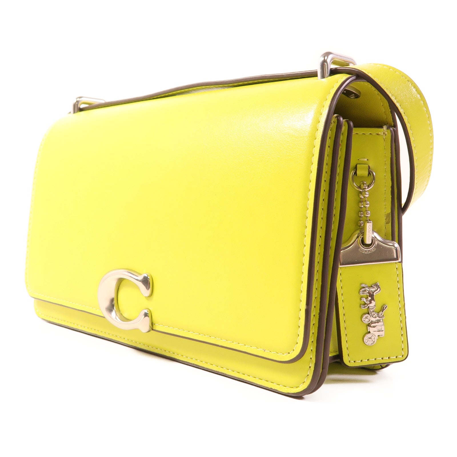 COACH 牛皮皮革Bandit Shoulder Bag銀扣肩背袋