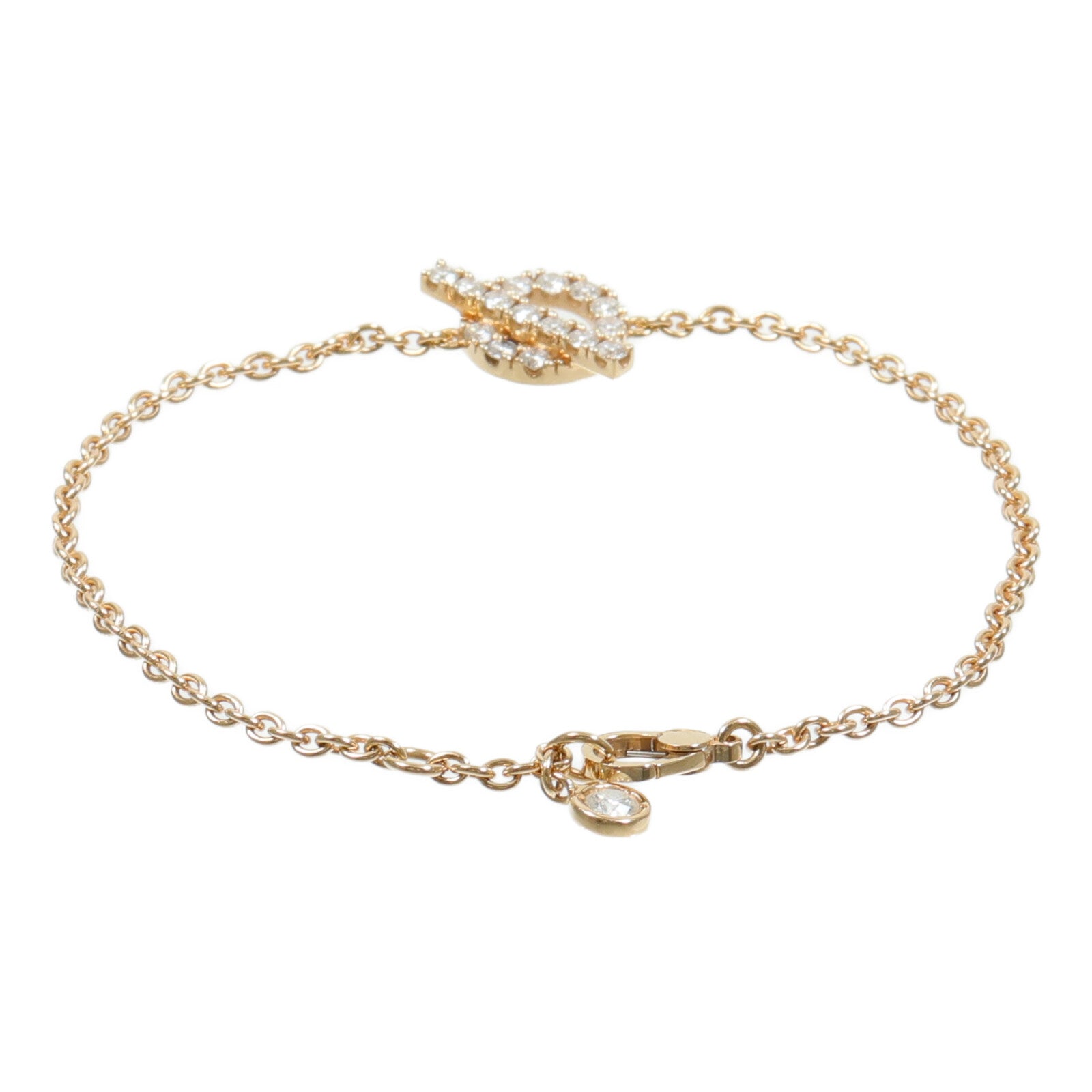 HERMES 18K玫瑰金Finesse Bracelet鑽石手鏈