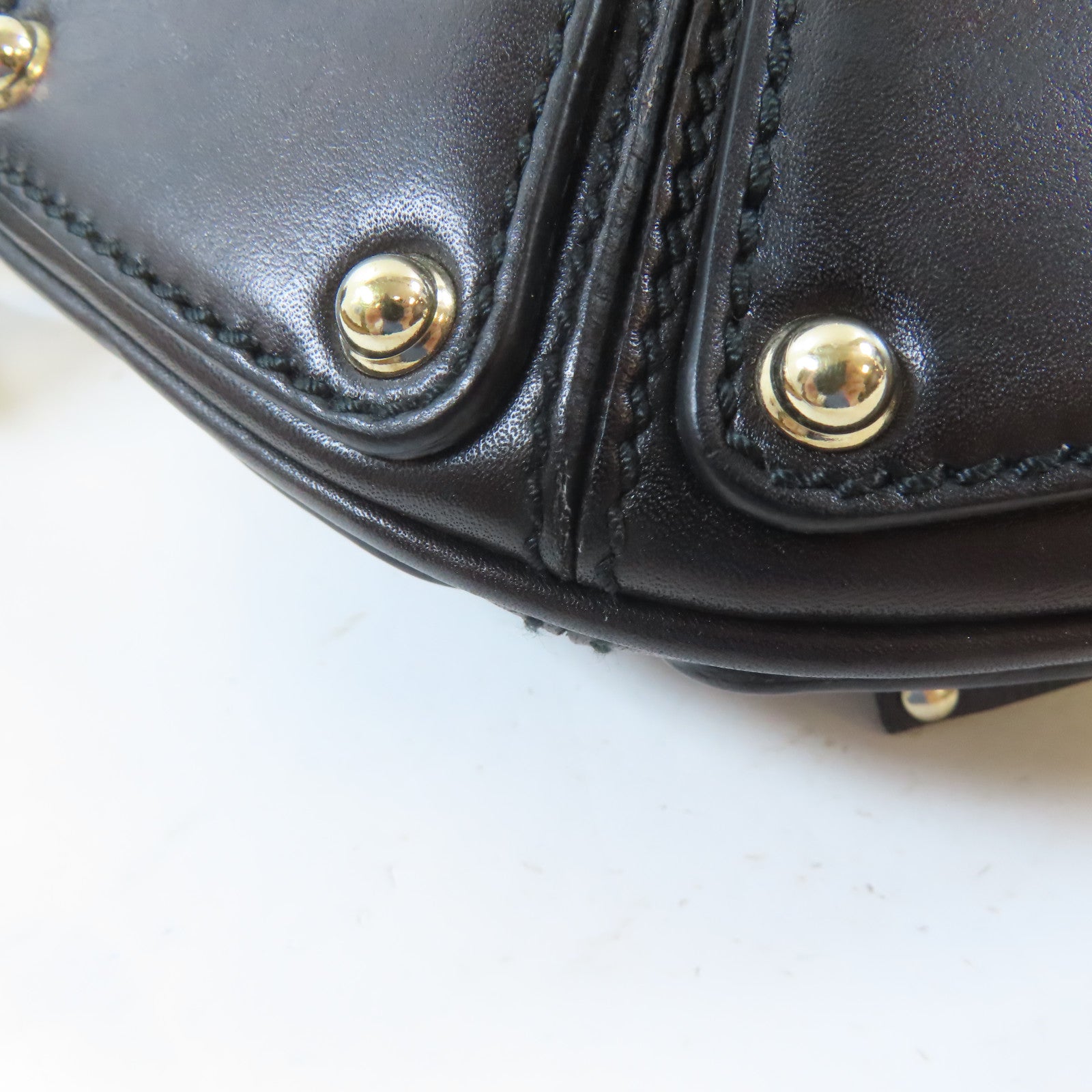 GUCCI 牛皮皮革Indy Babouska金扣手挽肩背兩用袋黑色