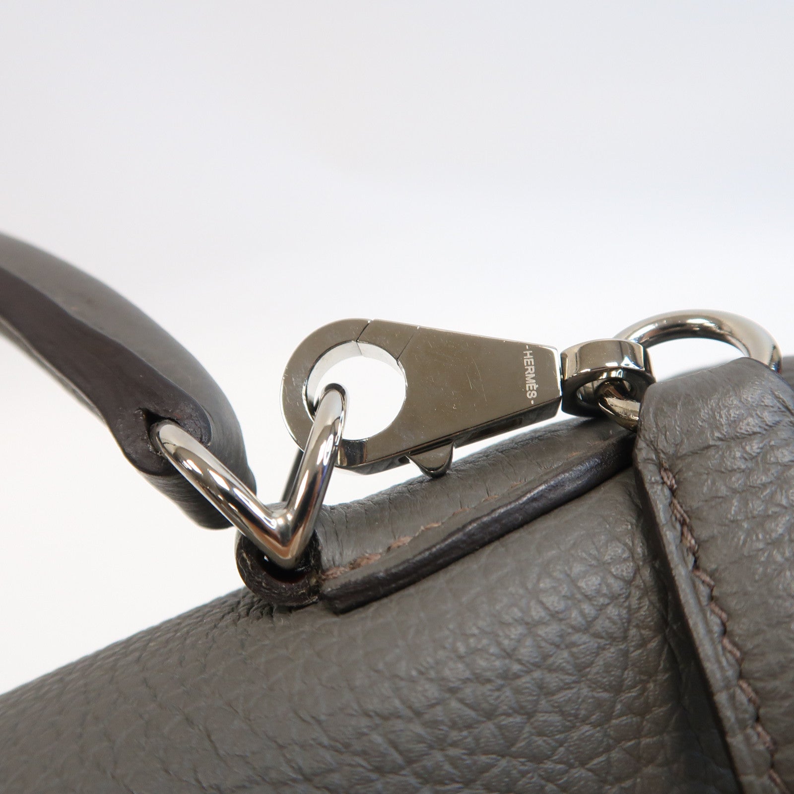HERMES Togo皮革Kelly 32銀扣手挽肩背兩用袋灰色