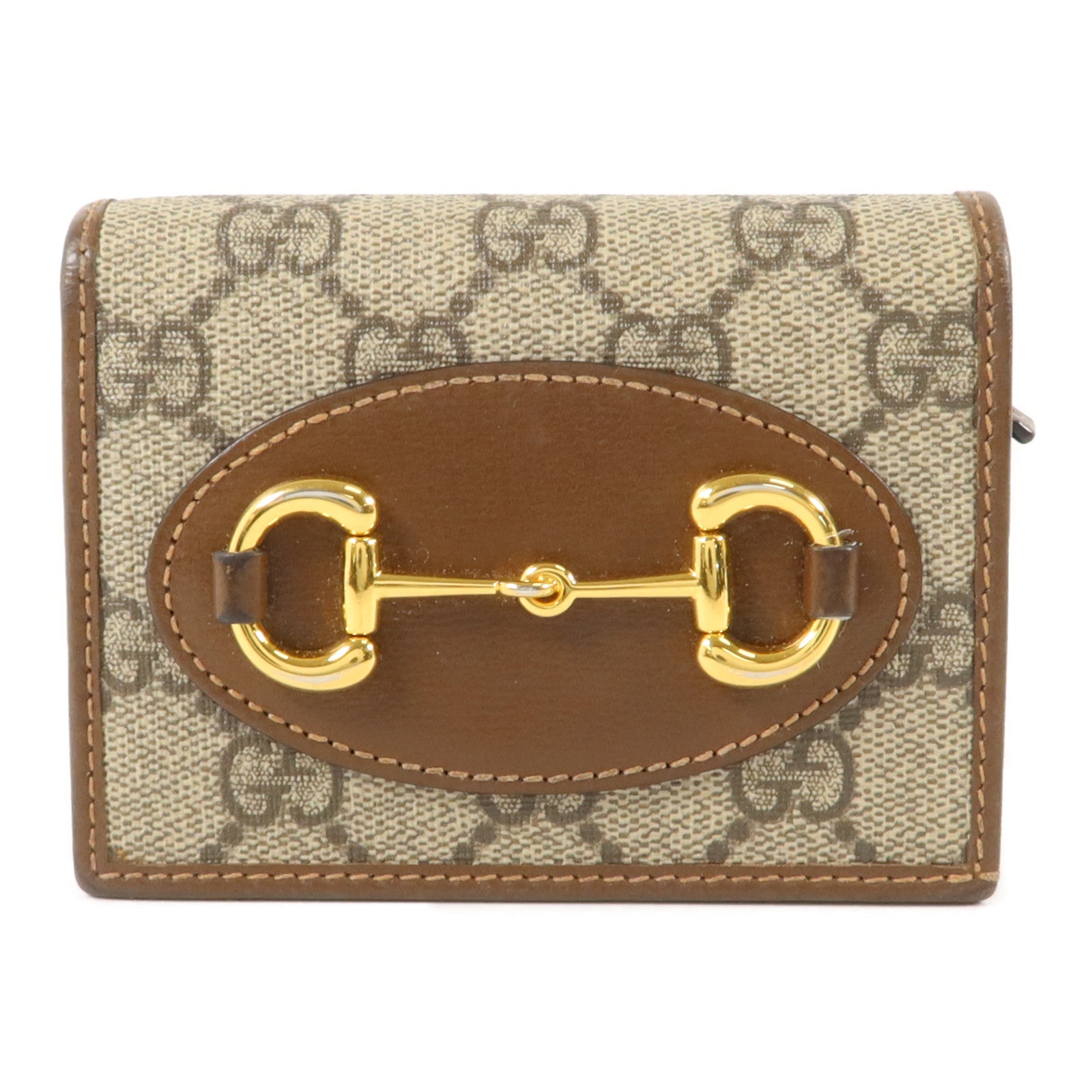 GUCCI 塗層帆布Horsebit 1955 Card Case Wallet錢包