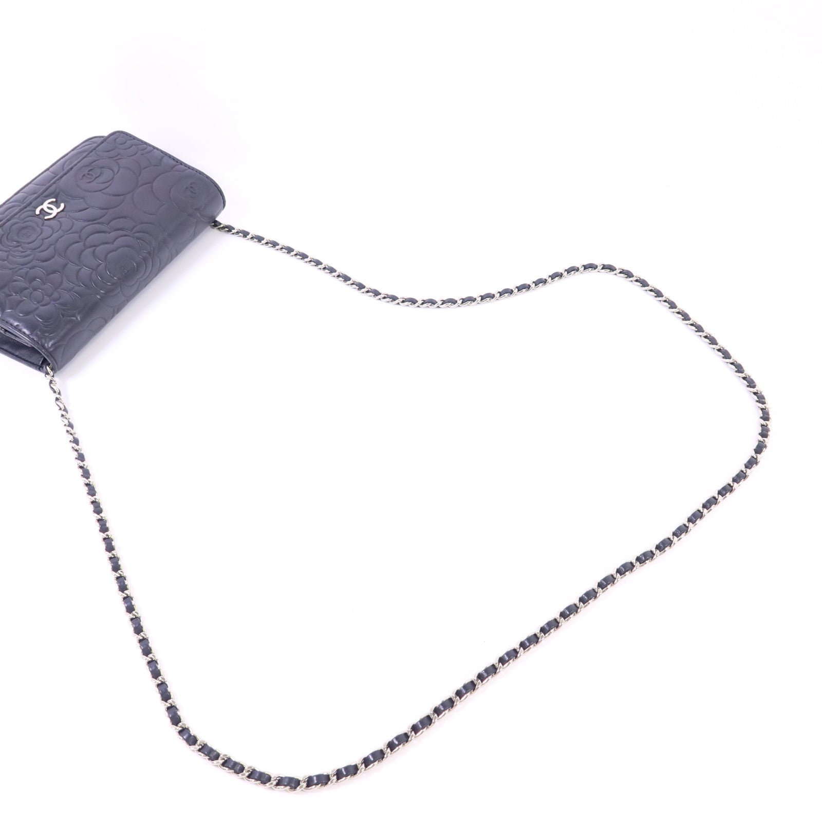 CHANEL 羊皮皮革Wallet On Chain銀扣鏈帶肩背袋