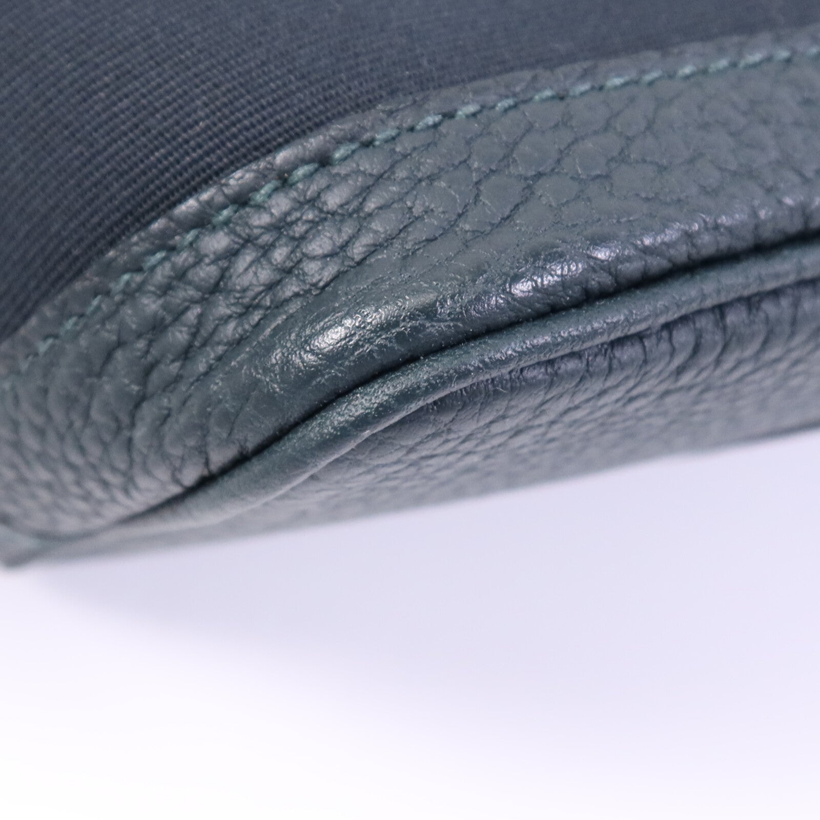 HERMES 帆布Garden Party TPM銀扣手挽袋Vert Cypres/Vert Olive