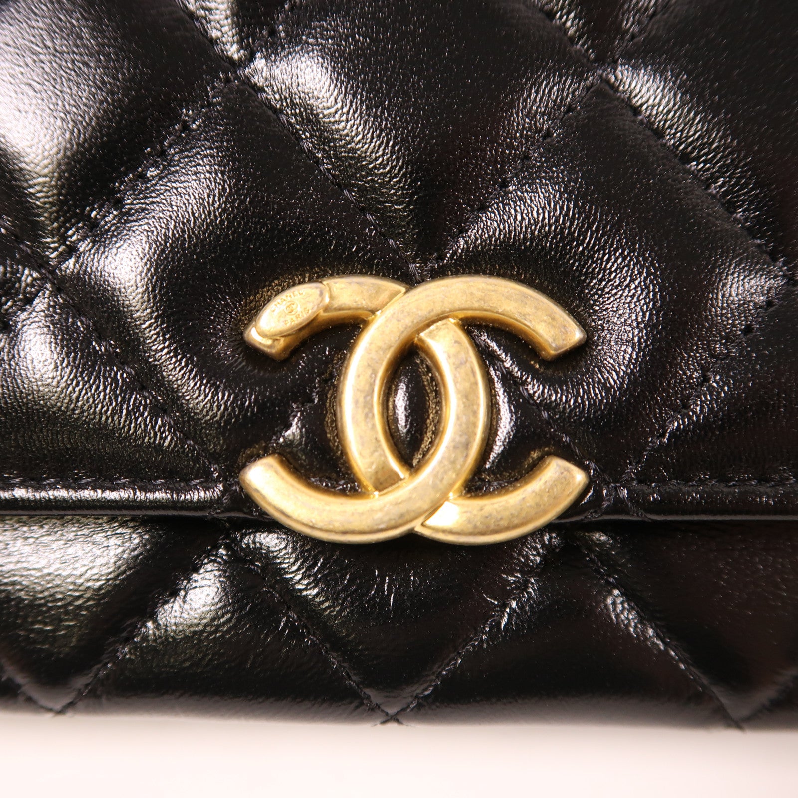 CHANEL 牛皮皮革Chain Shoulder Bag金扣鏈帶肩背袋