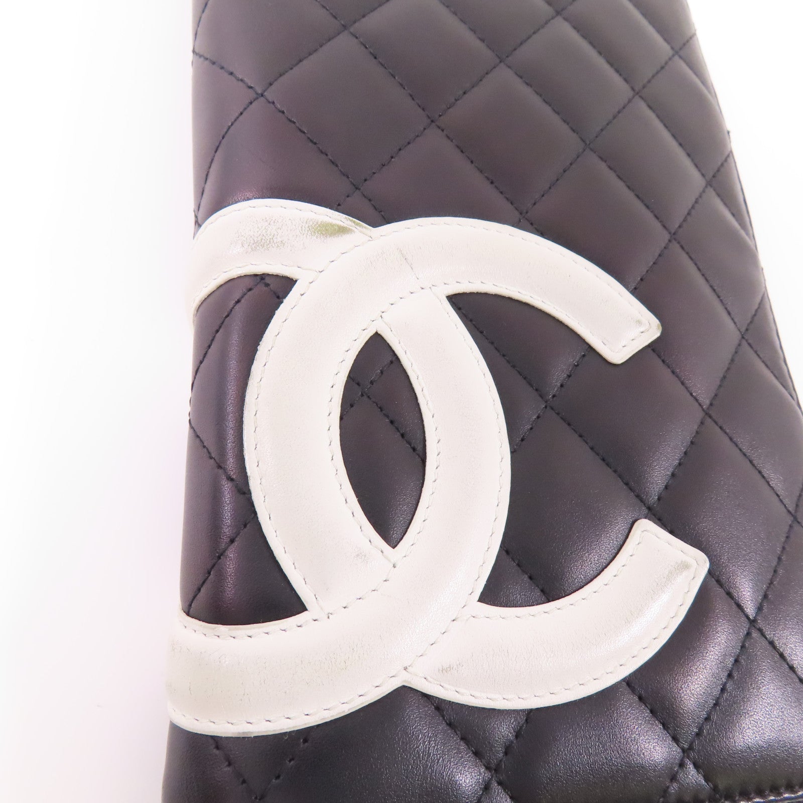 CHANEL 牛皮皮革Cambon Zipper Wallet銀扣長錢包