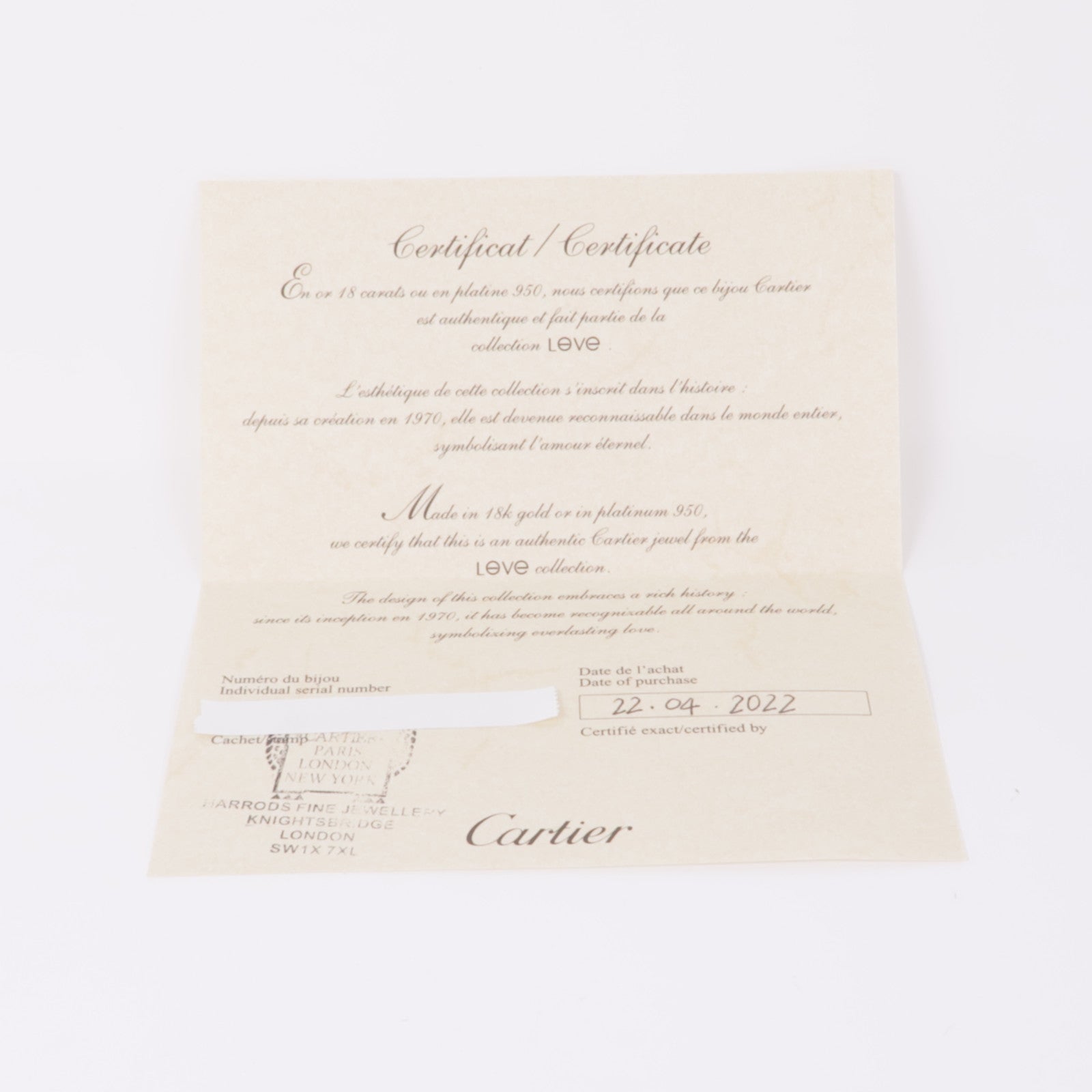 CARTIER 18K白金Love Diamond Bracelet鑽石手鐲Cariter#17