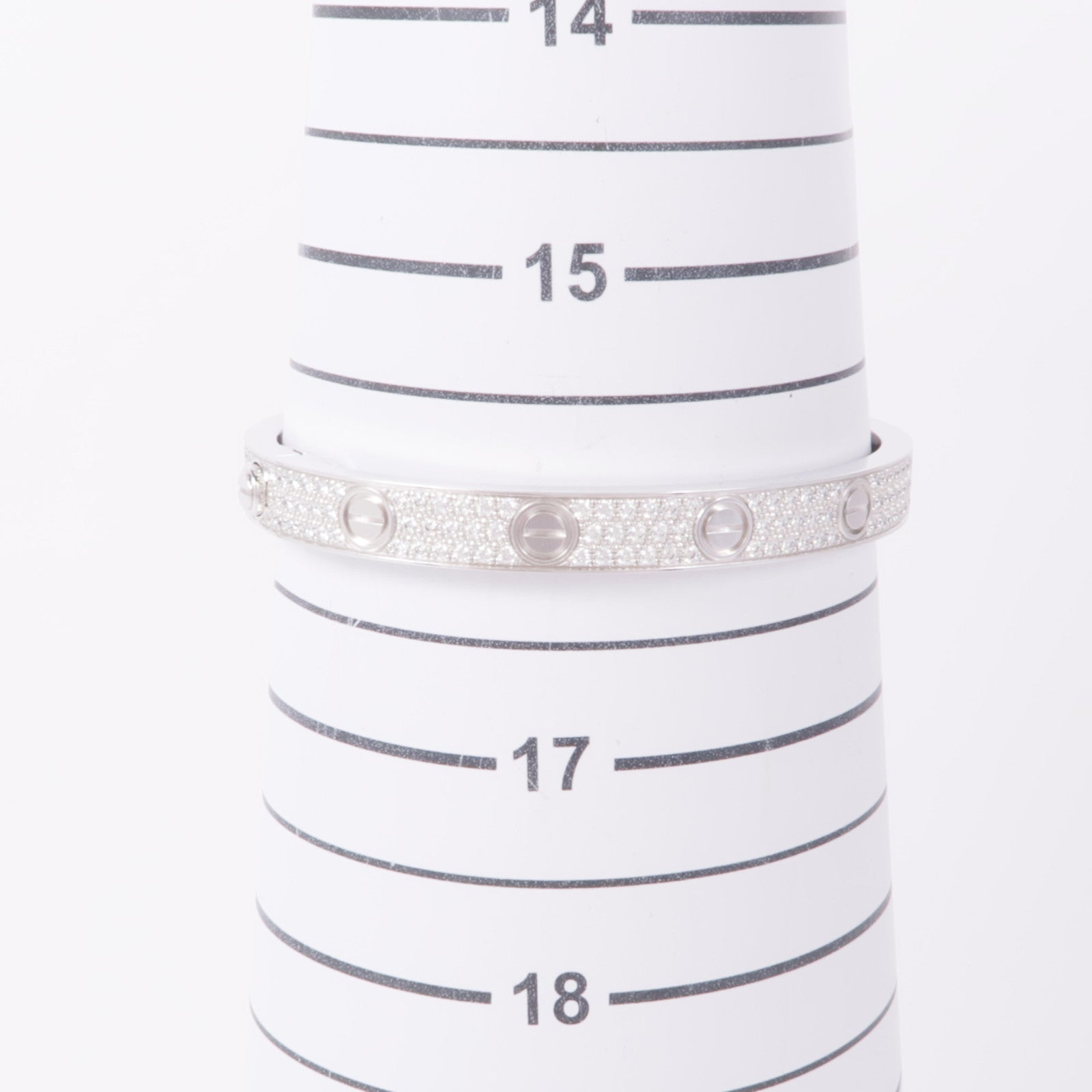 CARTIER 18K白金Love Diamond Bracelet鑽石手鐲Cariter#17