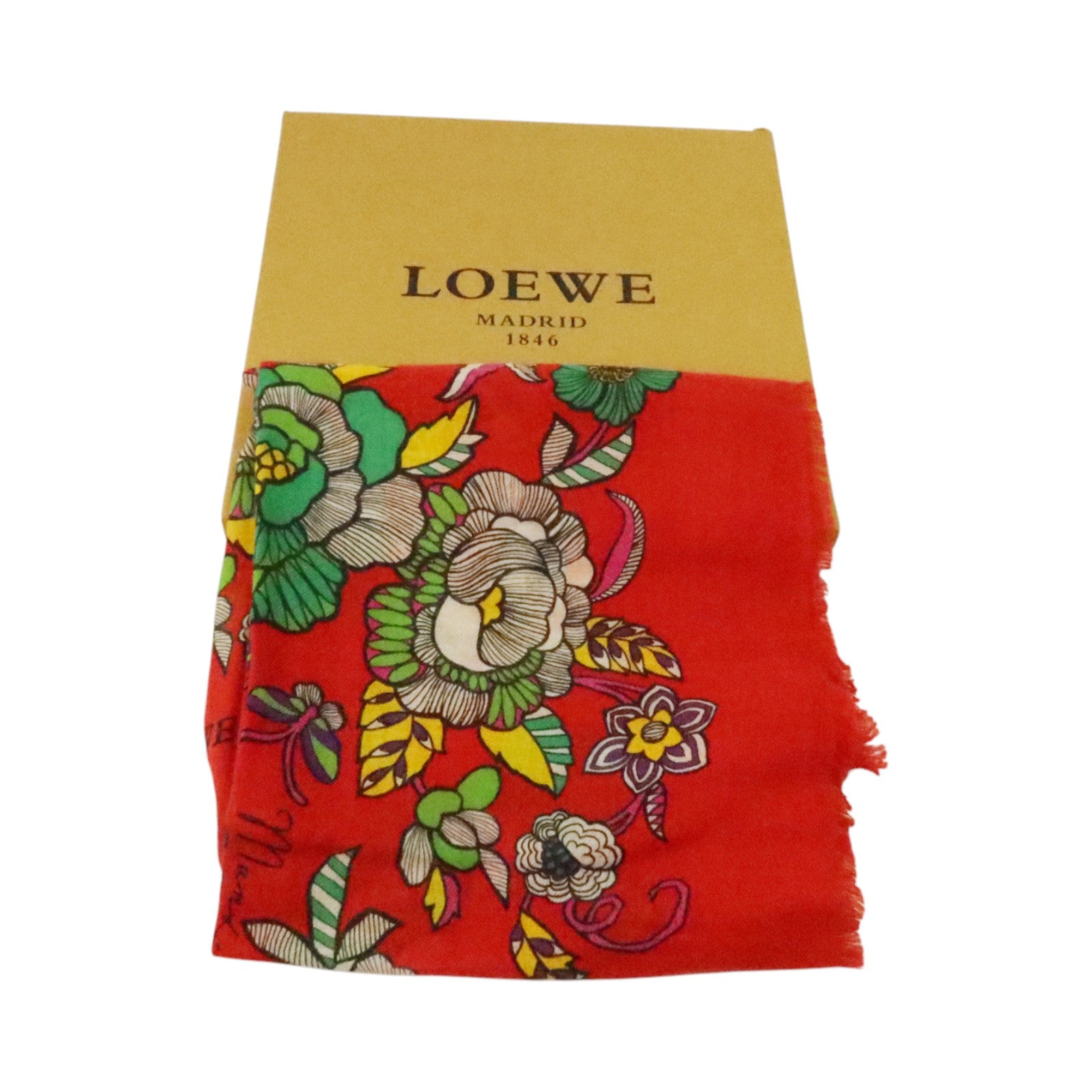 LOEWE 羊絨/絲質/羊毛Scarf 45X190cm絲巾