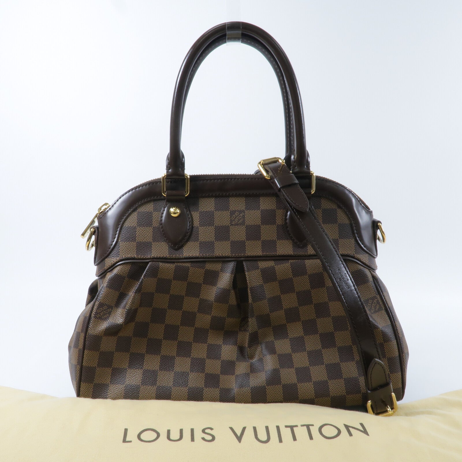 LOUIS VUITTON Damier Trevi手挽肩背兩用袋