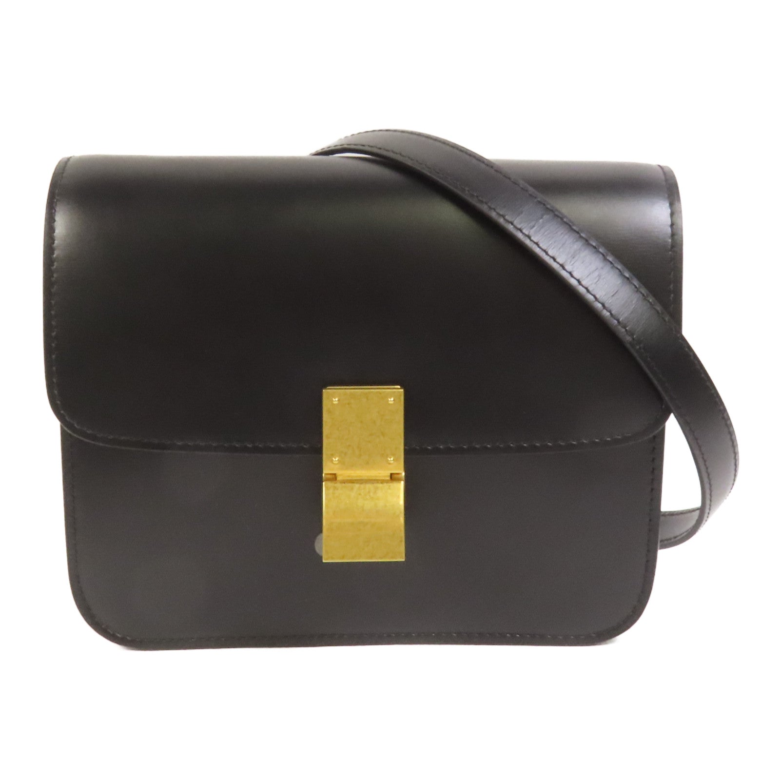 CELINE 【激減優惠】牛皮皮革Mini Classic Box金扣肩背袋
