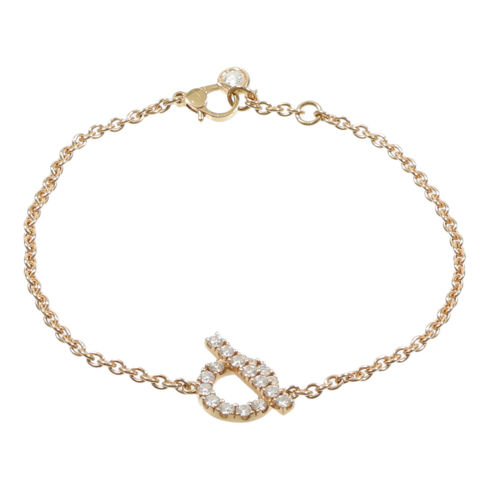 HERMES 18K玫瑰金Finesse Bracelet鑽石手鏈