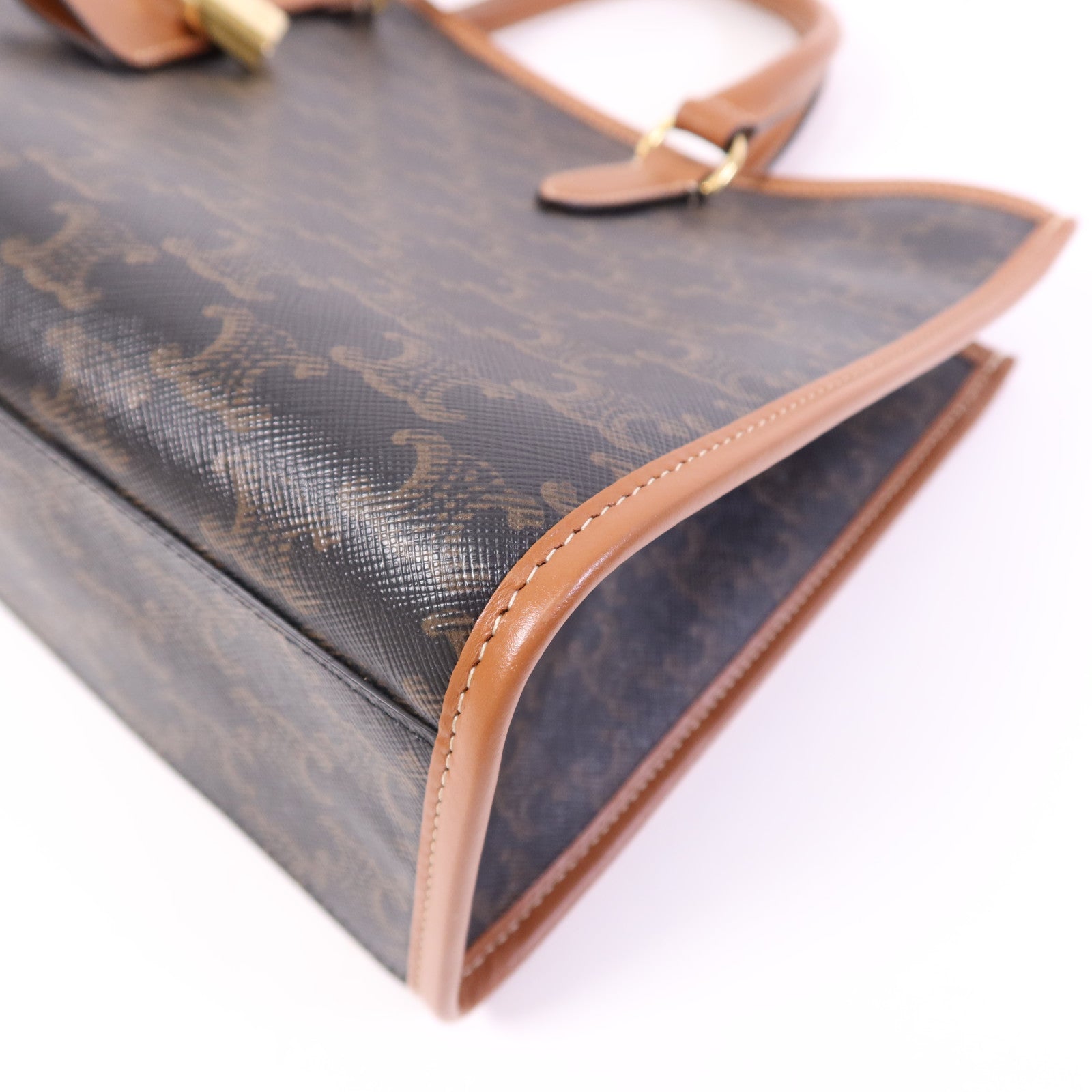 CELINE 塗層帆布Mini horizontal Cabas金扣手挽肩背兩用袋