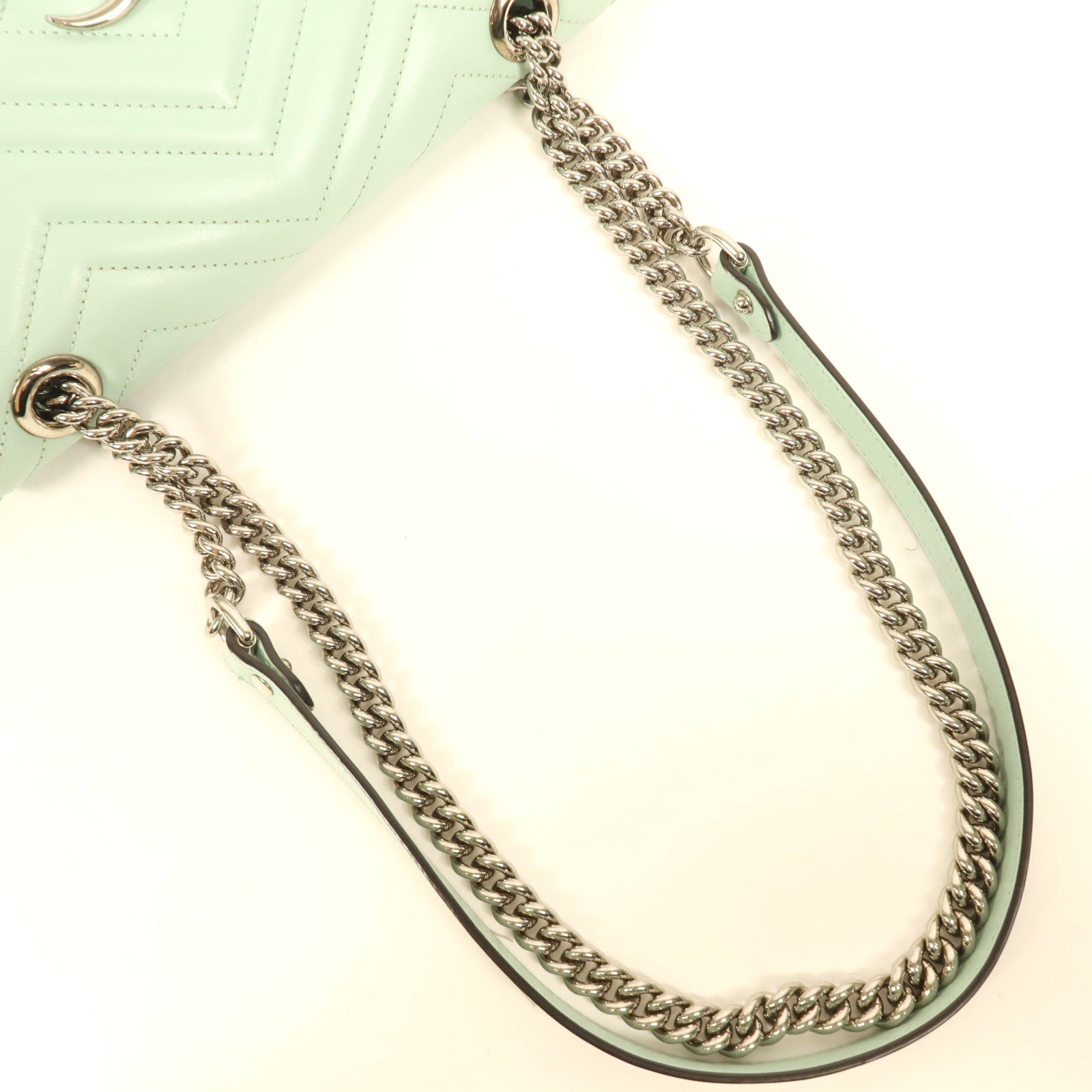 GUCCI 牛皮皮革GG Marmont銀扣肩背袋