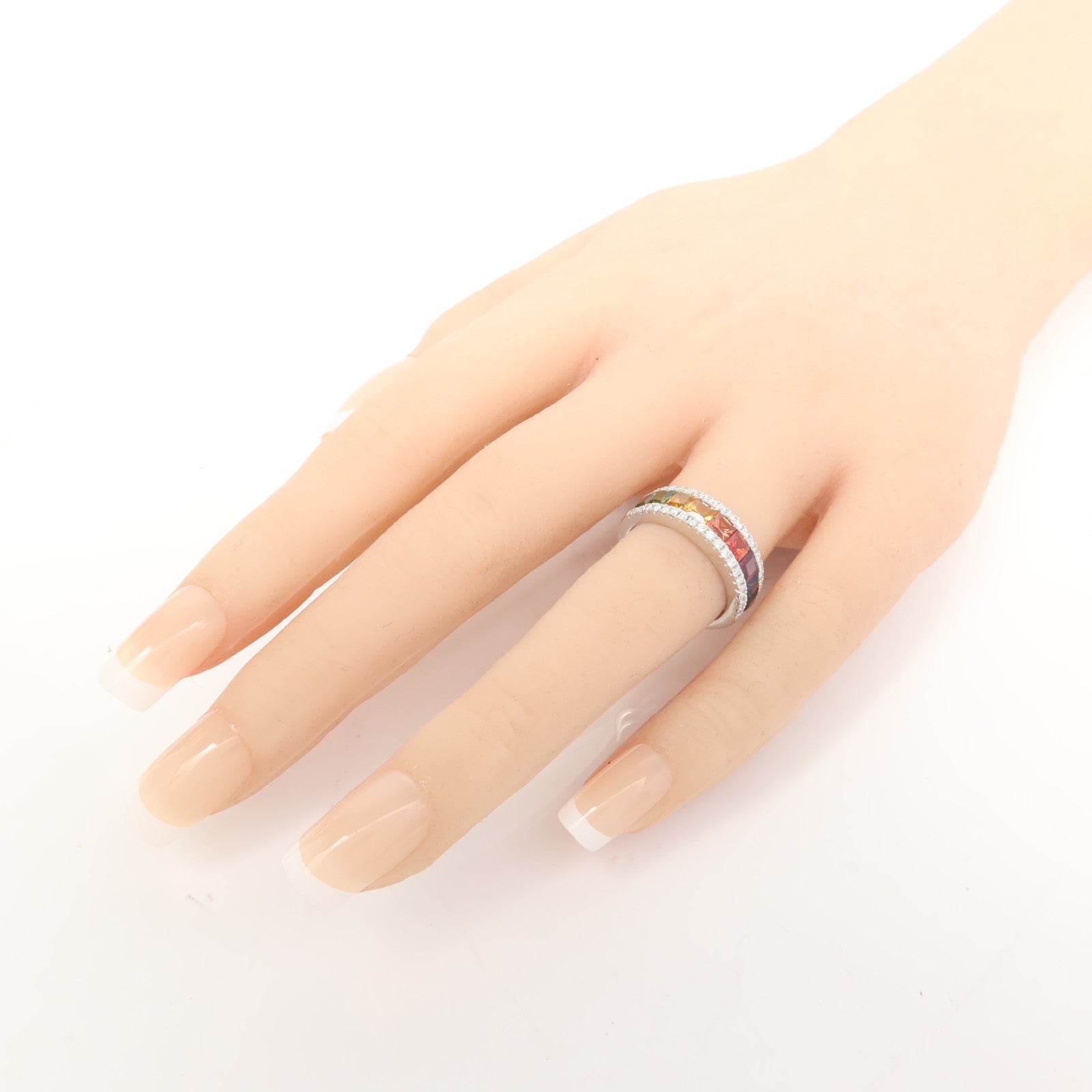 JEWELRY 18K白金Diamond/Color Stone Ring彩色寶石/鑽石戒指US#5.75