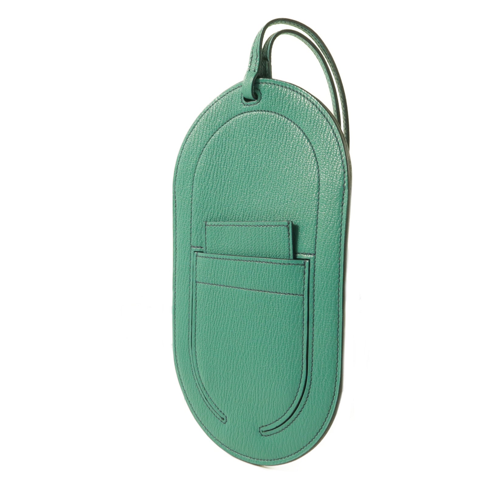 HERMES Chevre皮革In The Loop To Go GM電話肩背袋Vert Verone