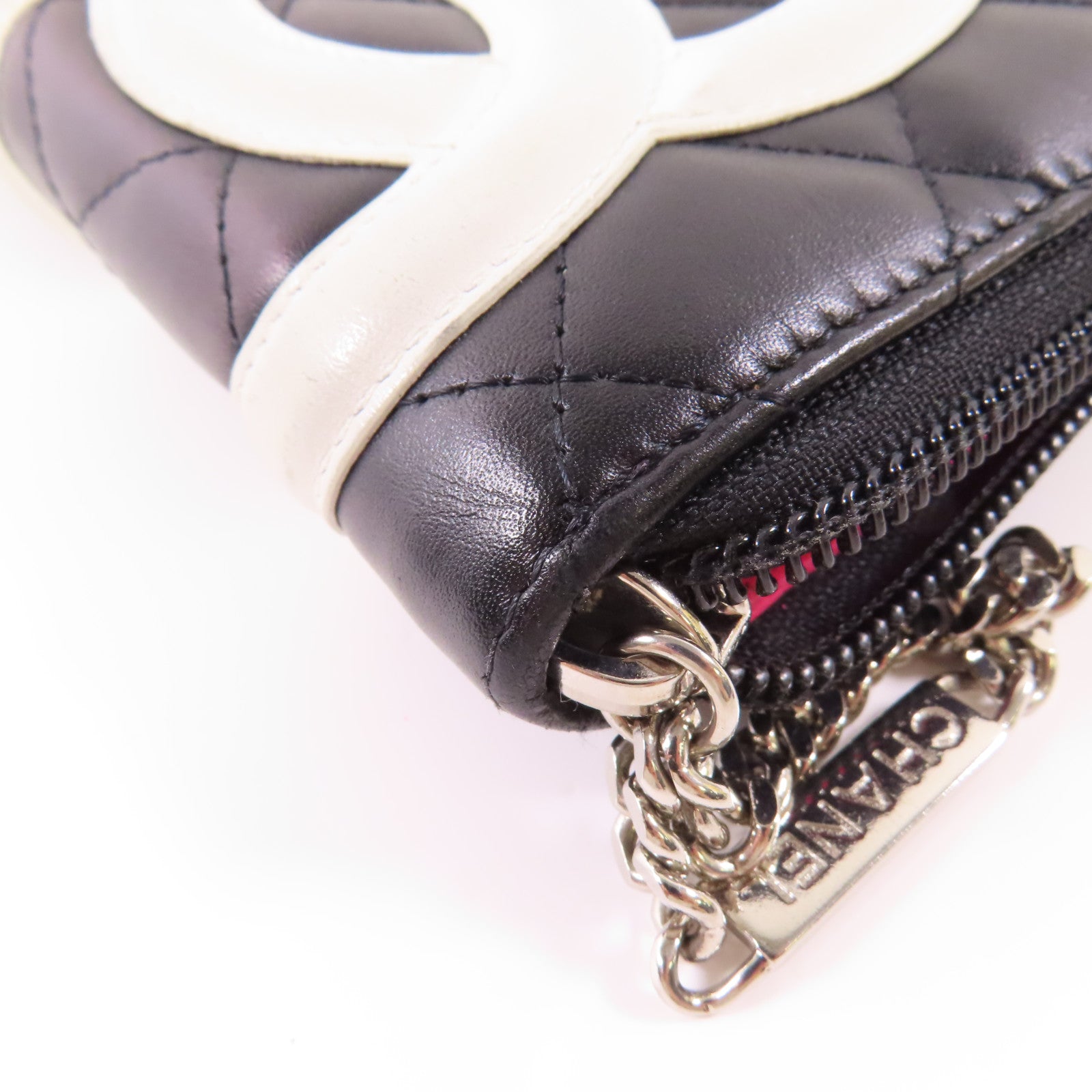 CHANEL 【激減優惠】牛皮皮革Cambon Zipper Wallet銀扣長錢包