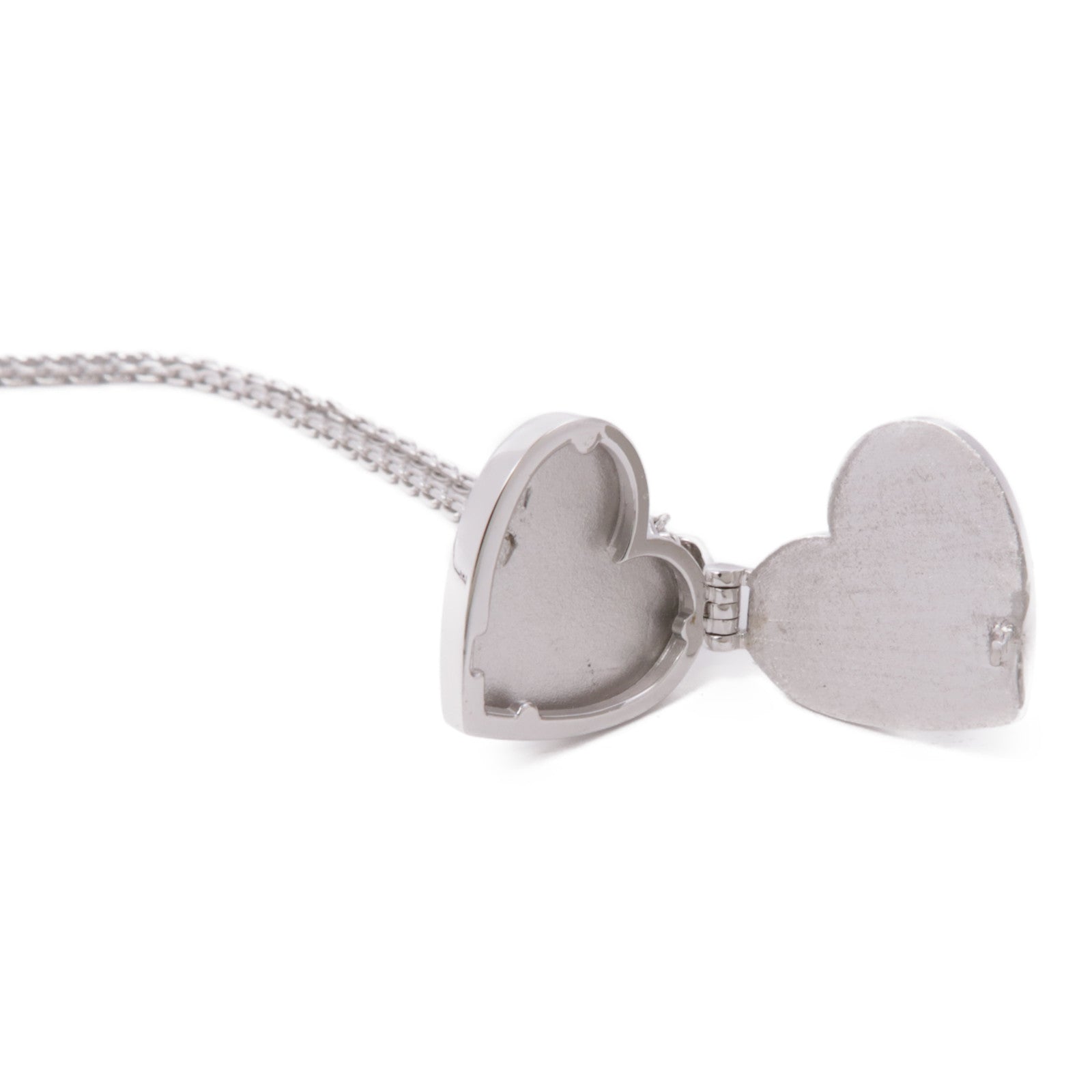 LOUIS VUITTON 18K白金Heart Locket Pendant鑽石項鍊