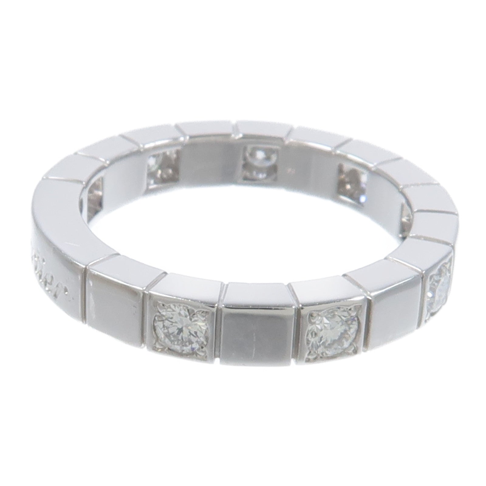 CARTIER 18K白金Lanieres Ring Half Diamond鑽石戒指