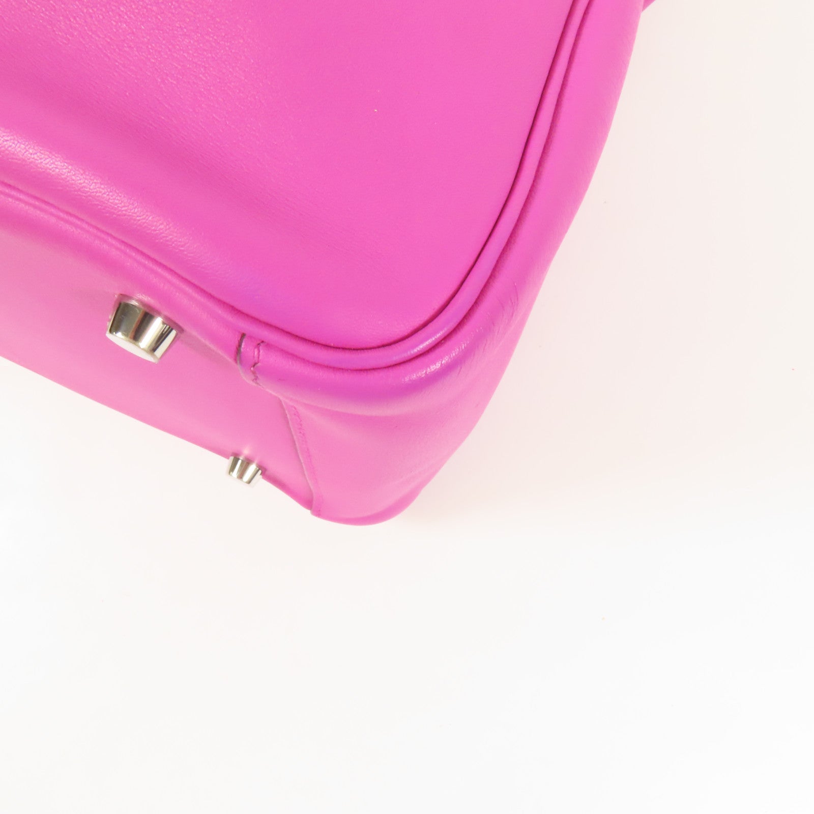 HERMES Swift/Epsom皮革Lindy 30銀扣手挽肩背兩用袋Magnolia