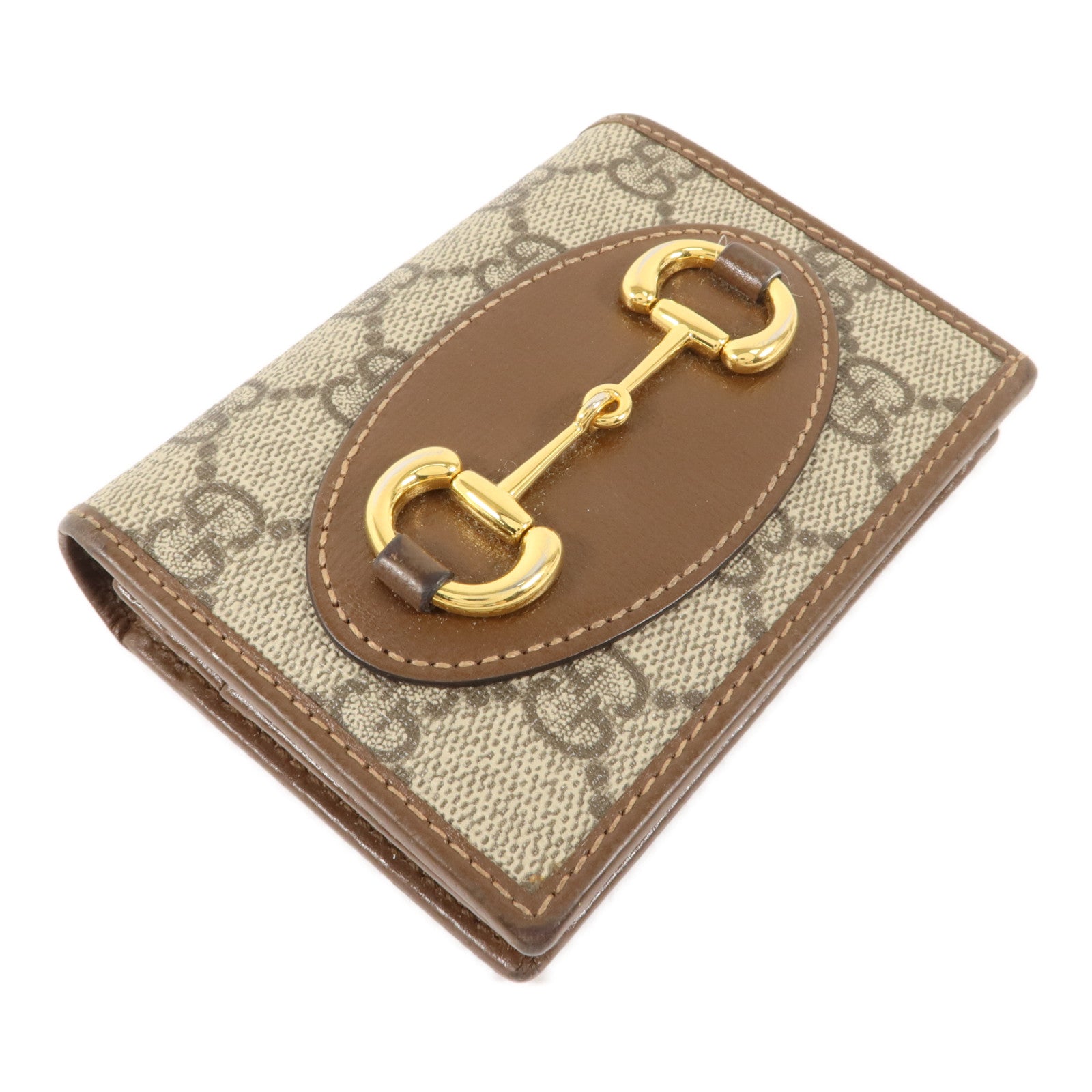 GUCCI 塗層帆布Horsebit 1955 Card Case Wallet錢包