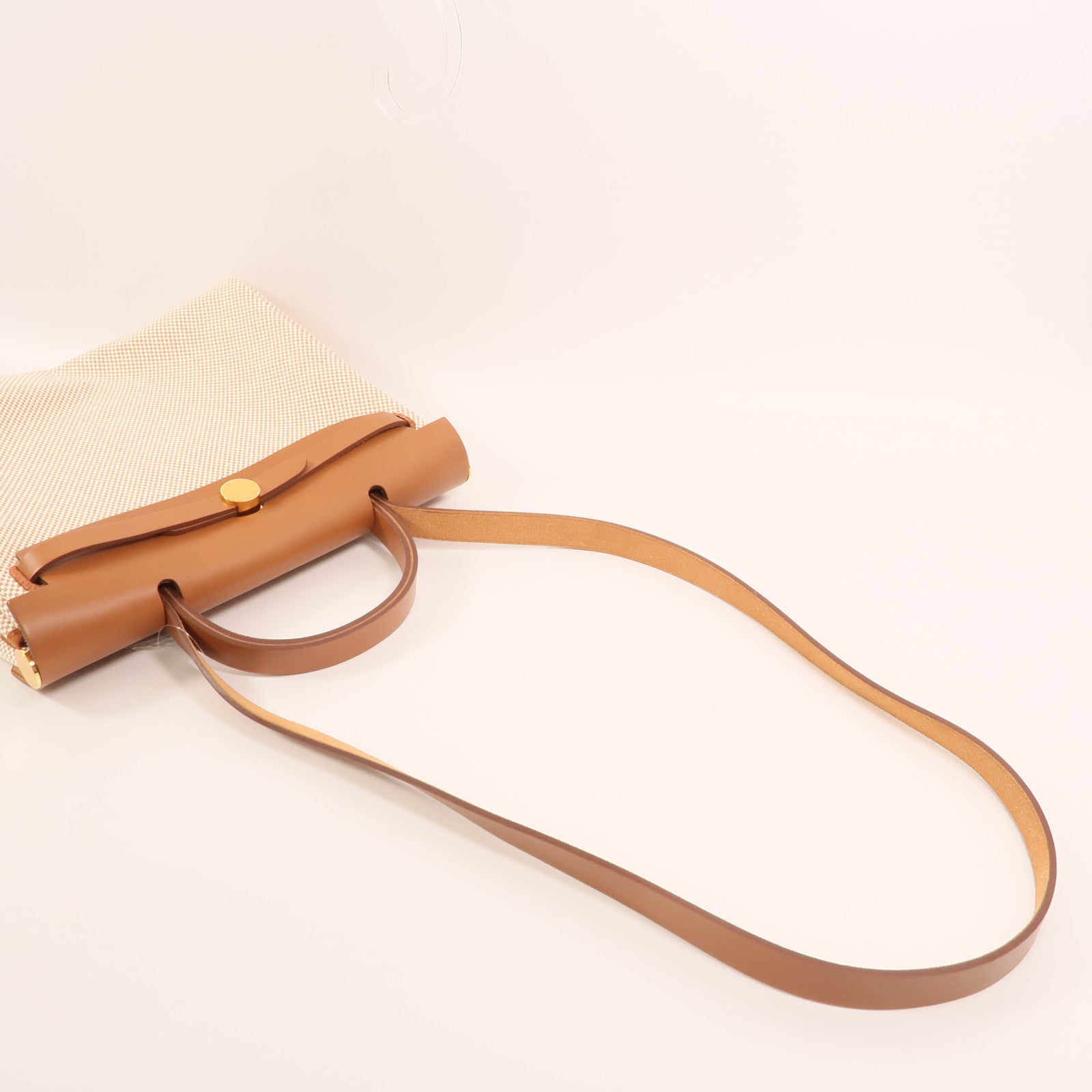 HERMES 帆布Herbag PM金扣手挽肩背兩用袋