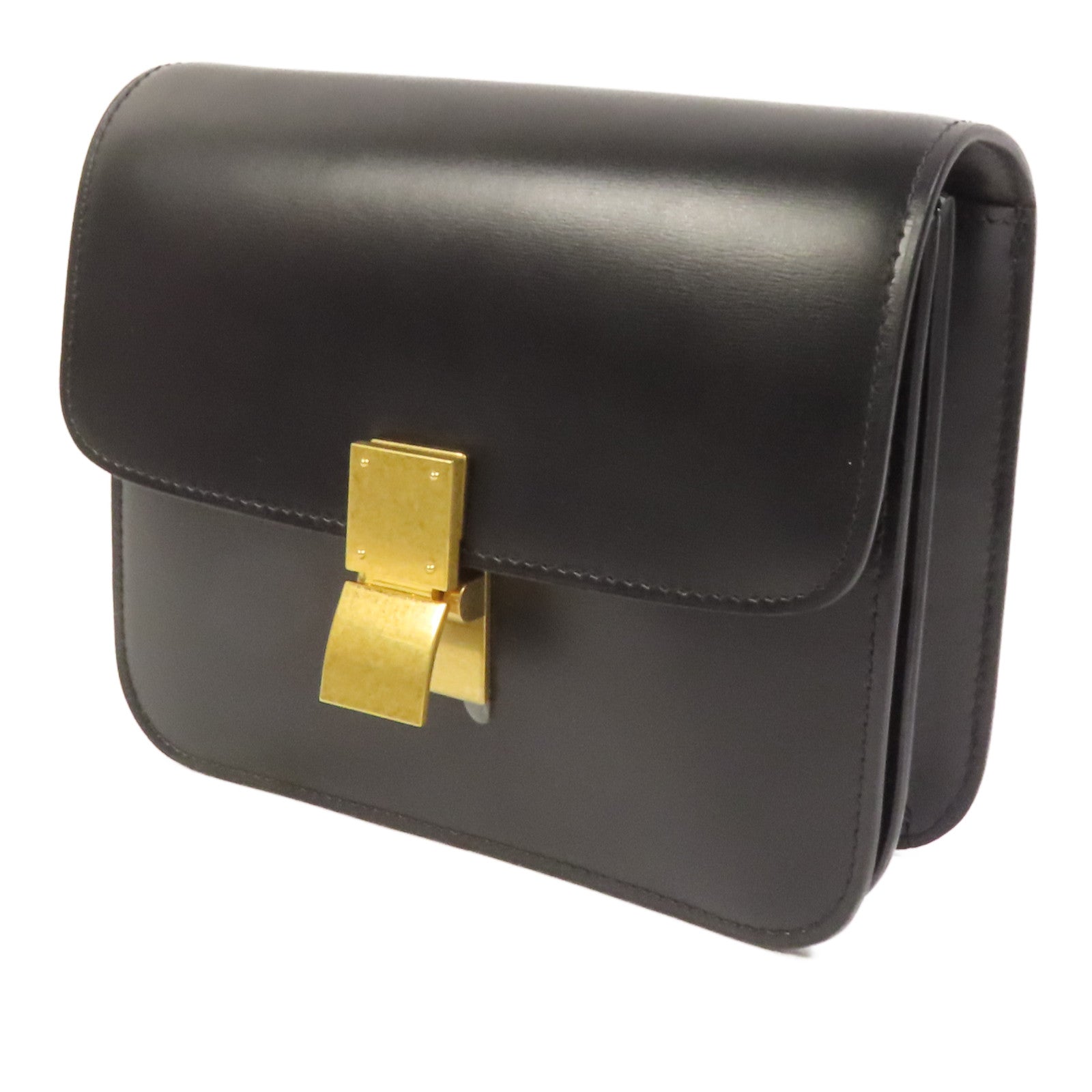 CELINE 【激減優惠】牛皮皮革Mini Classic Box金扣肩背袋