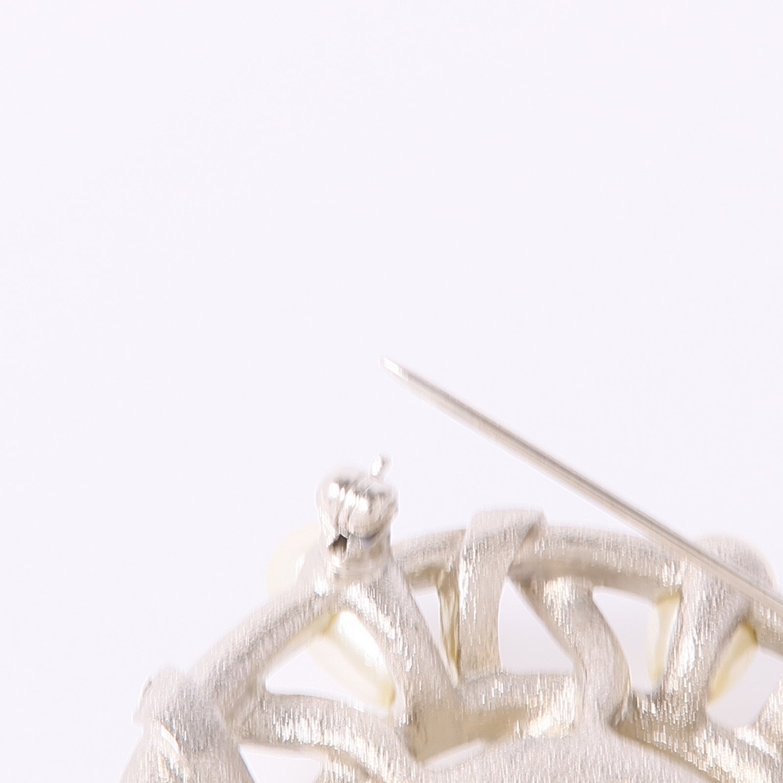 CHANEL CC Brooch Accessories Metal PVC Silver White