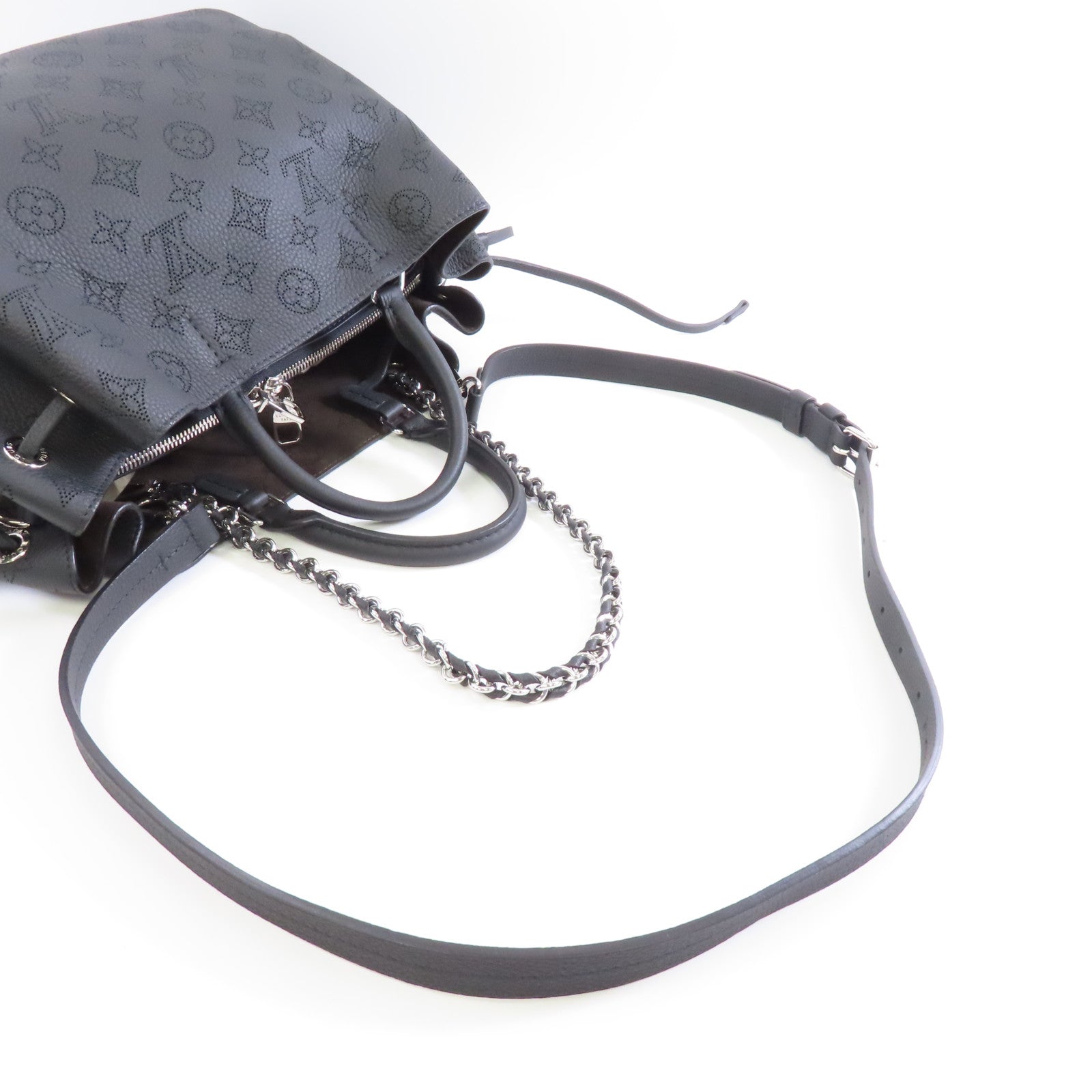 LOUIS VUITTON Monogram Empreinte Bella Tote銀扣手挽肩背兩用袋黑色