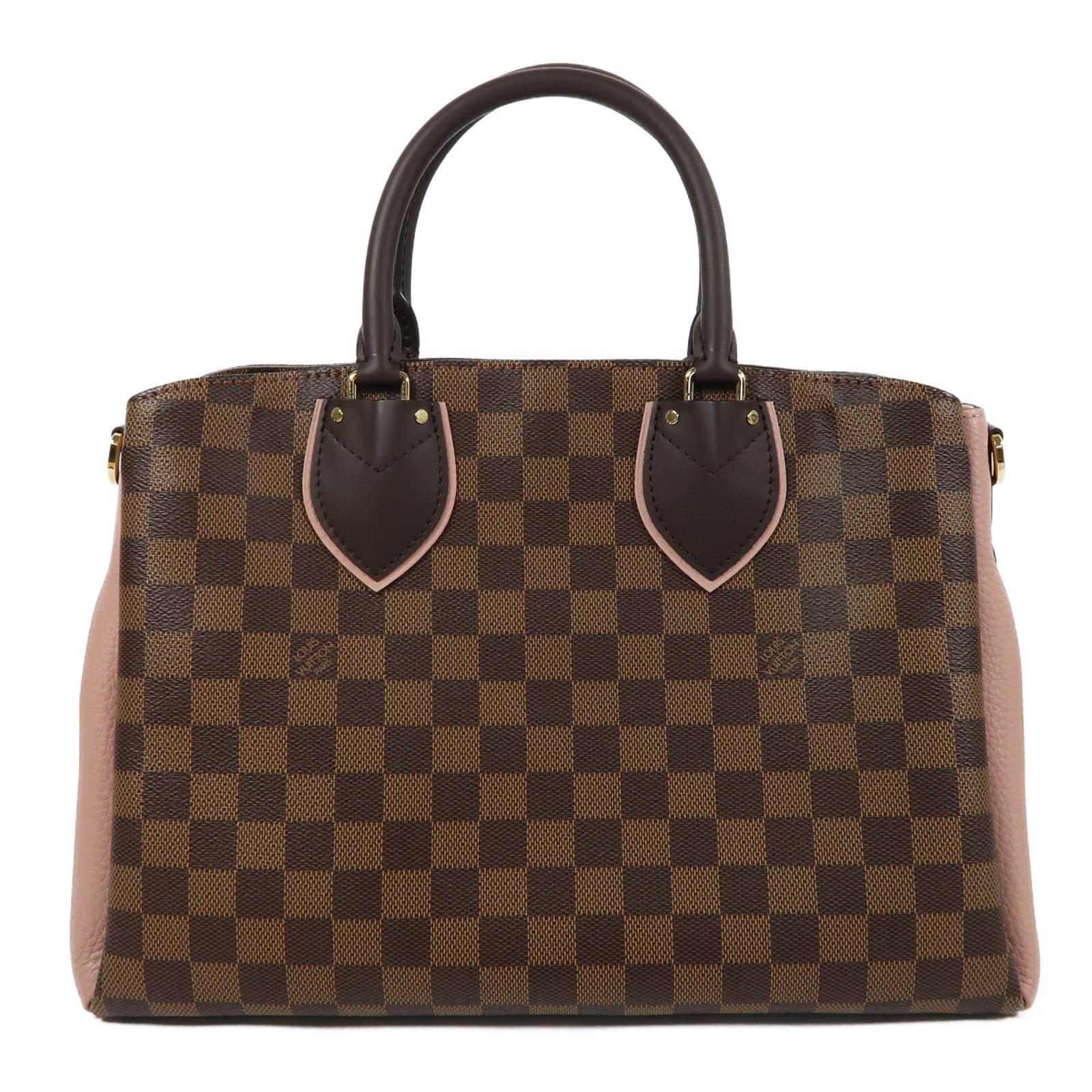 LOUIS VUITTON Damier Ebene Normandy金扣手挽肩背兩用袋啡色/粉紅色