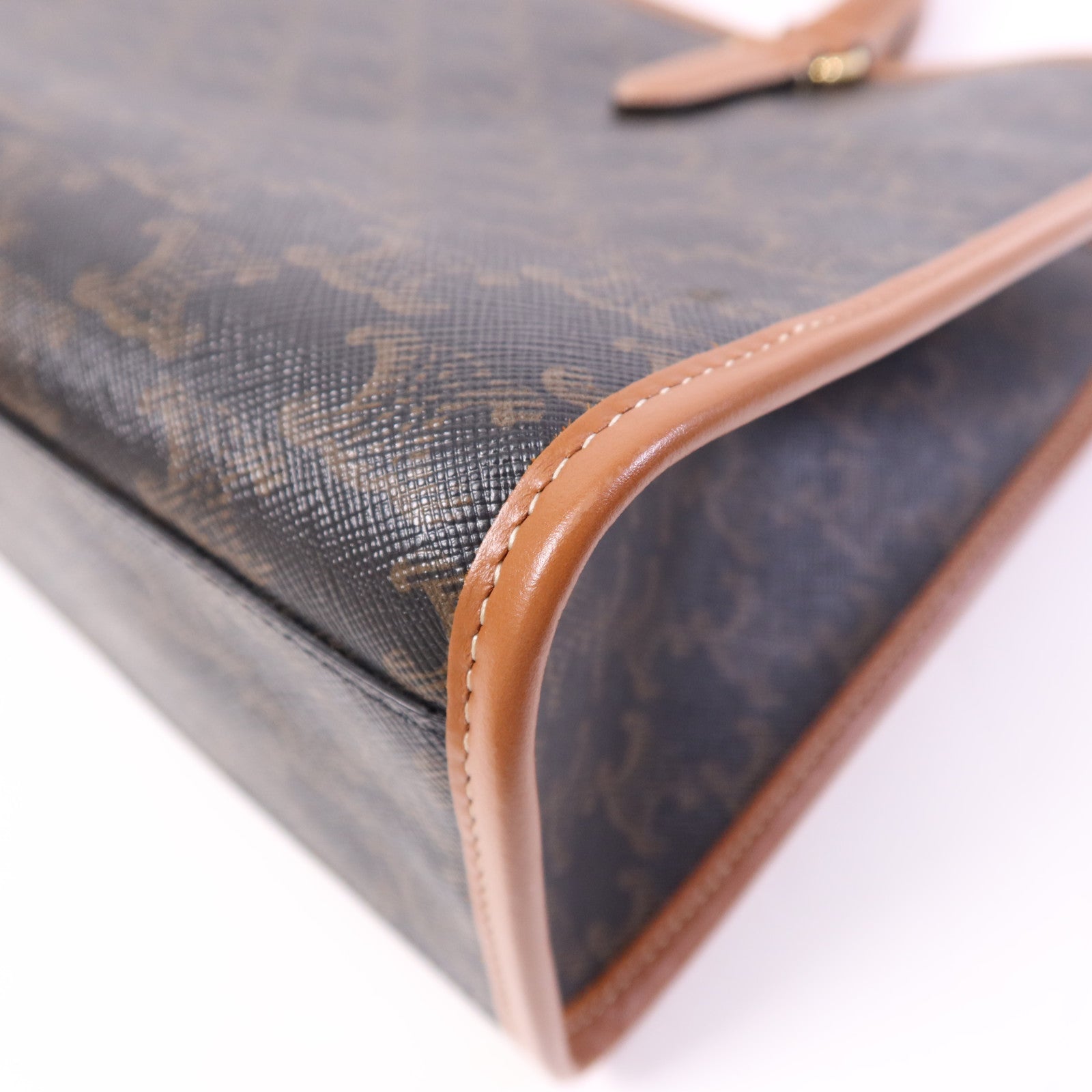 CELINE 塗層帆布Mini horizontal Cabas金扣手挽肩背兩用袋