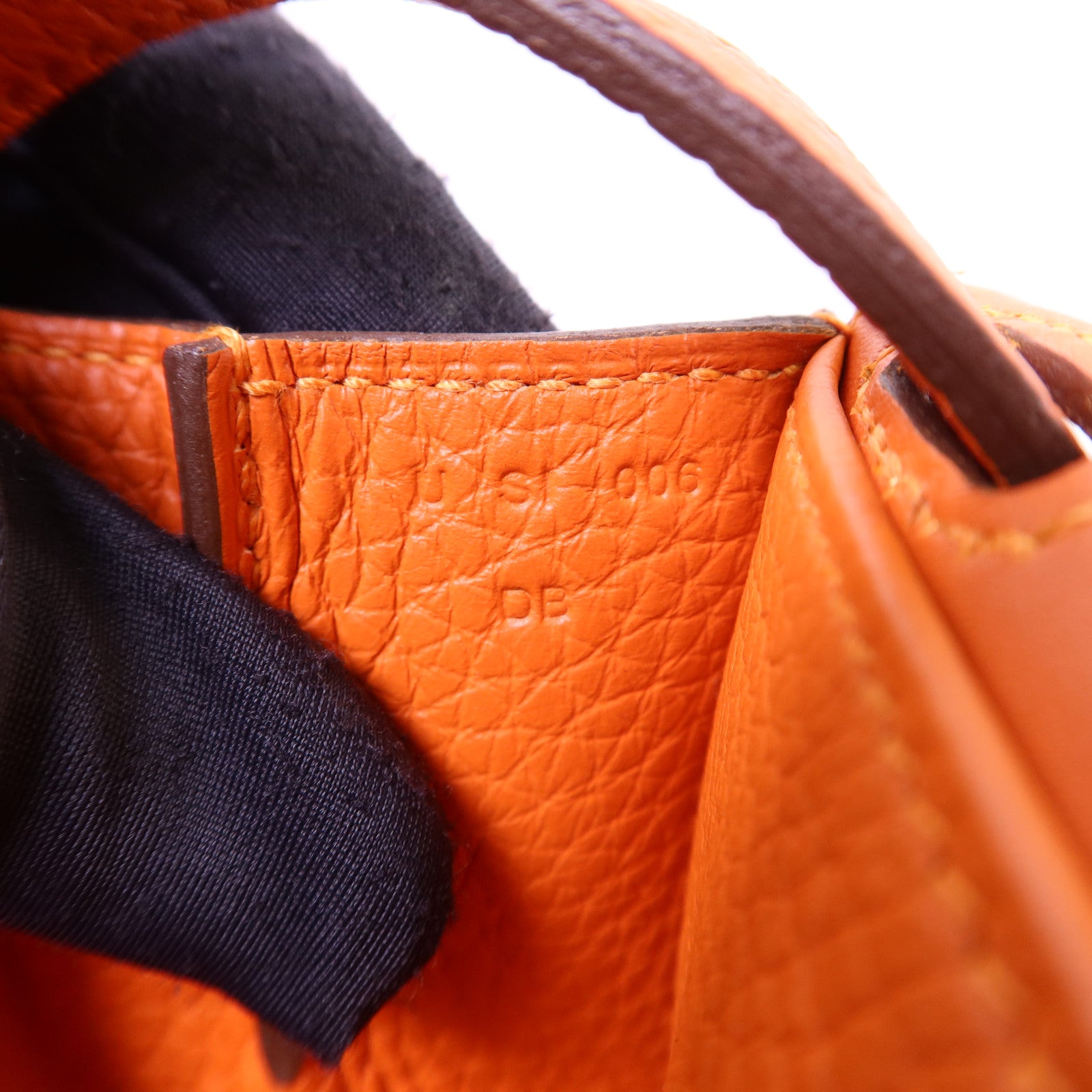 HERMES Clemence皮革Halzan 25金扣手挽肩背兩用袋Feu