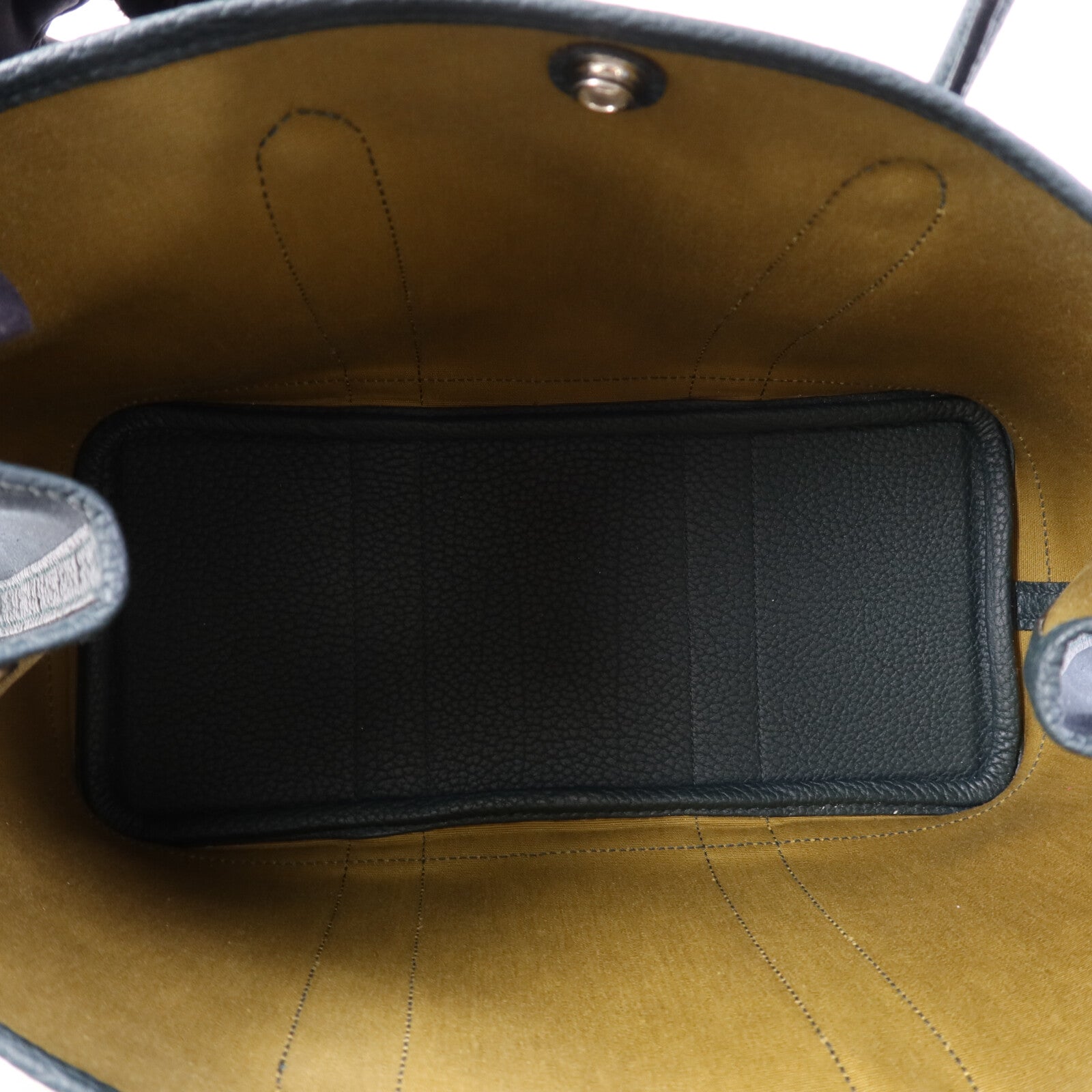 HERMES 帆布Garden Party TPM銀扣手挽袋Vert Cypres/Vert Olive