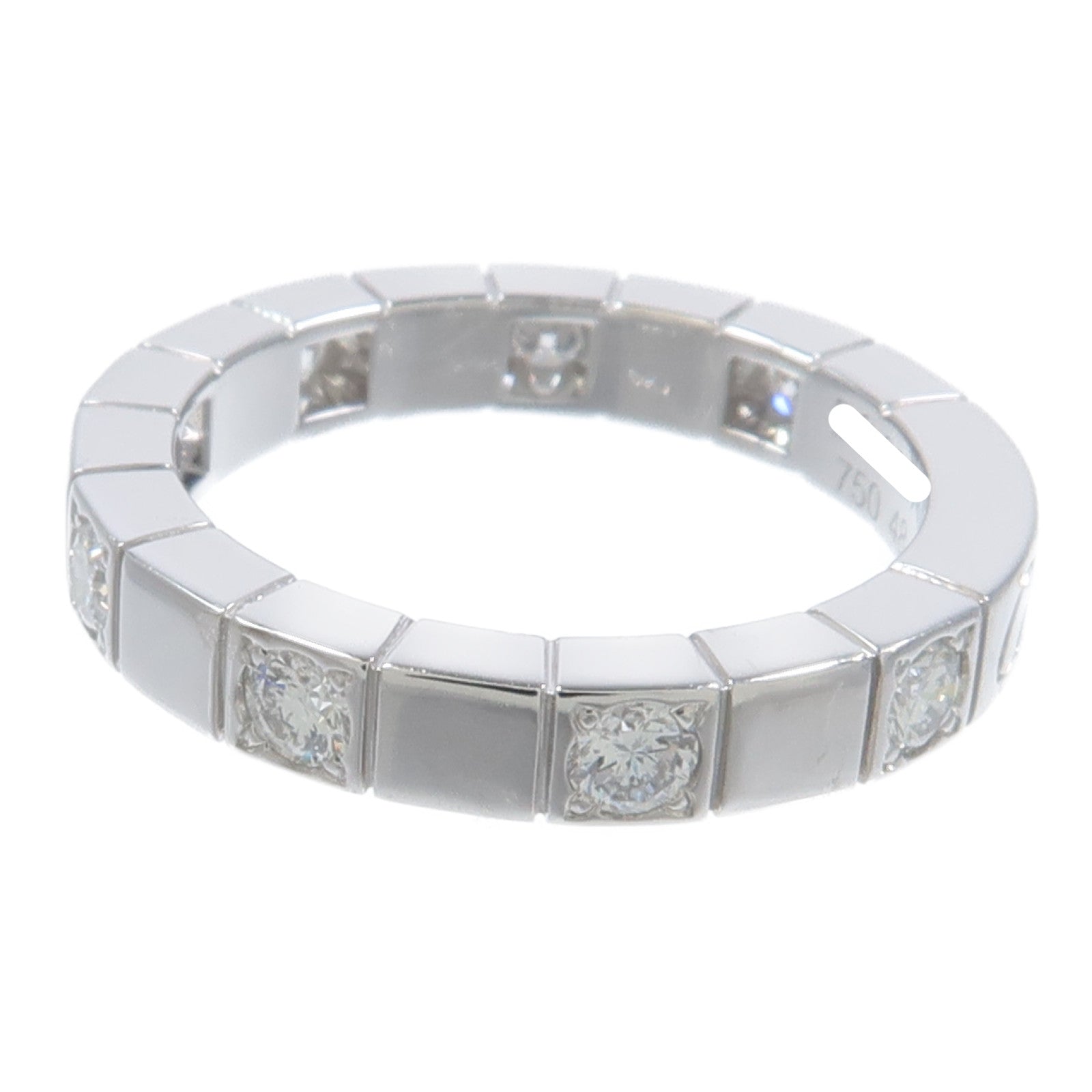 CARTIER 18K白金Lanieres Ring Half Diamond鑽石戒指
