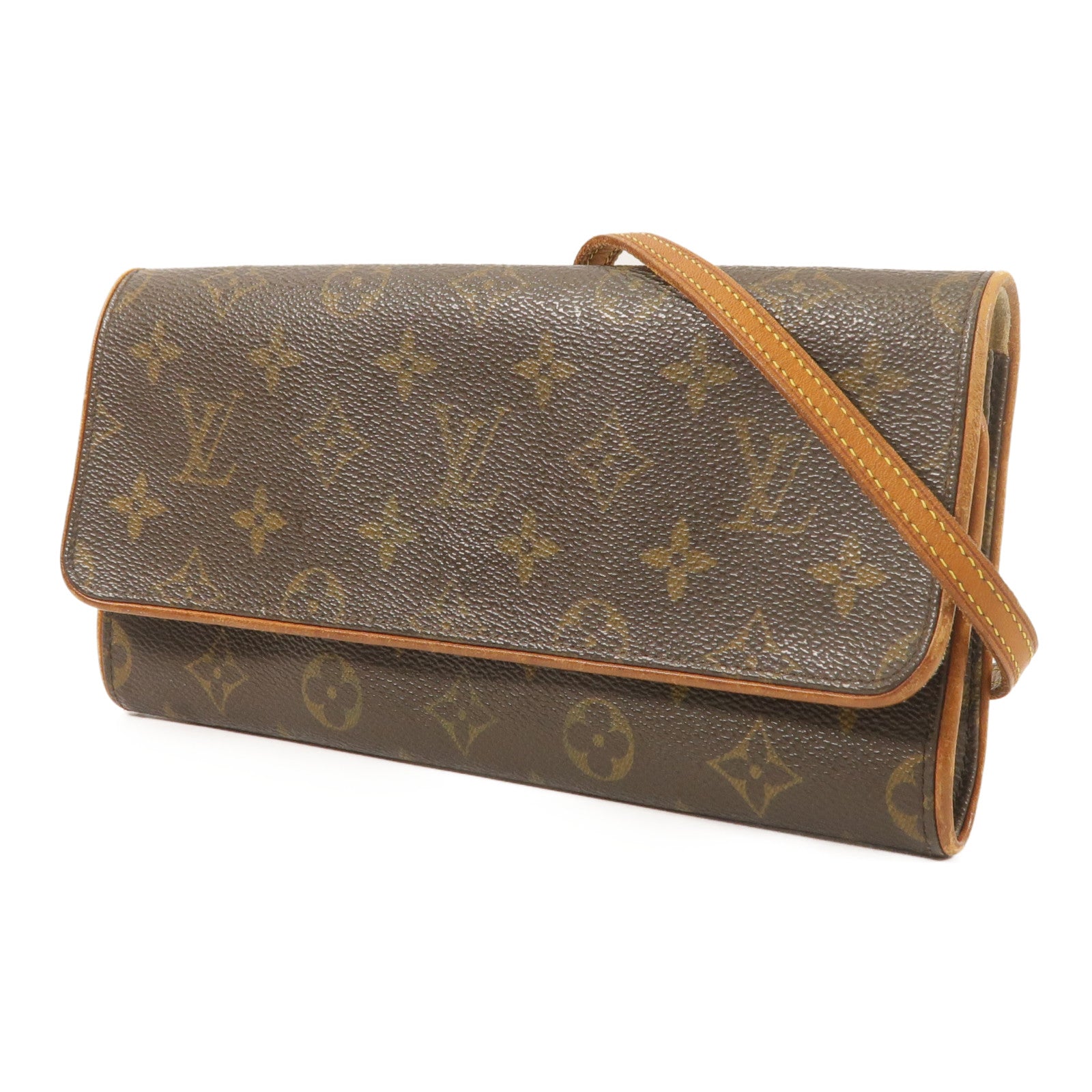LOUIS VUITTON Monogram Pochette Twin GM金扣肩背袋