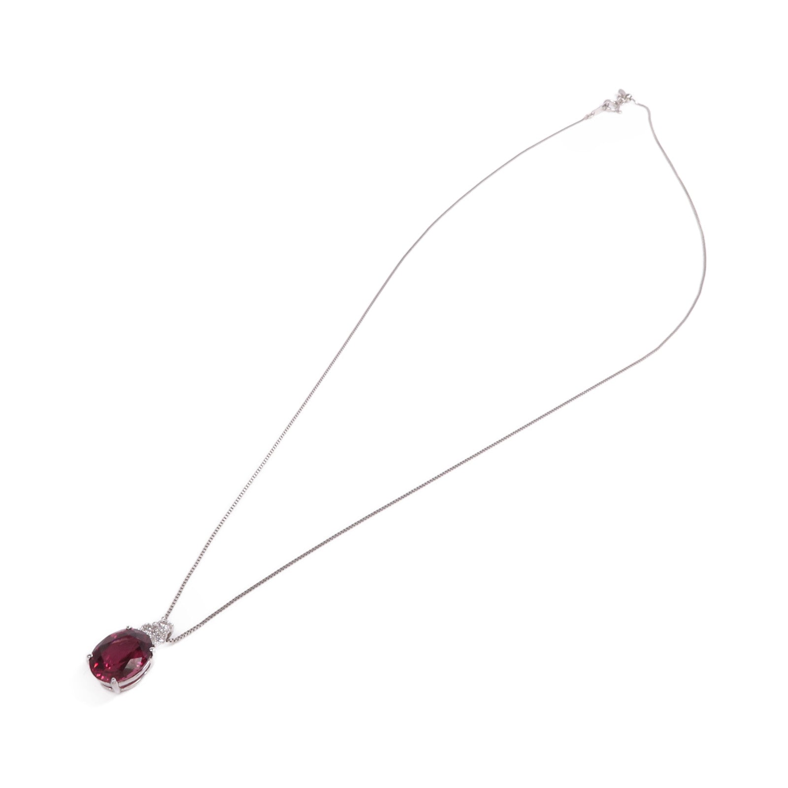 JEWELRY PT900/PT850鉑金Red Garnet Diamond Necklace紅石榴石/鑽石項鍊