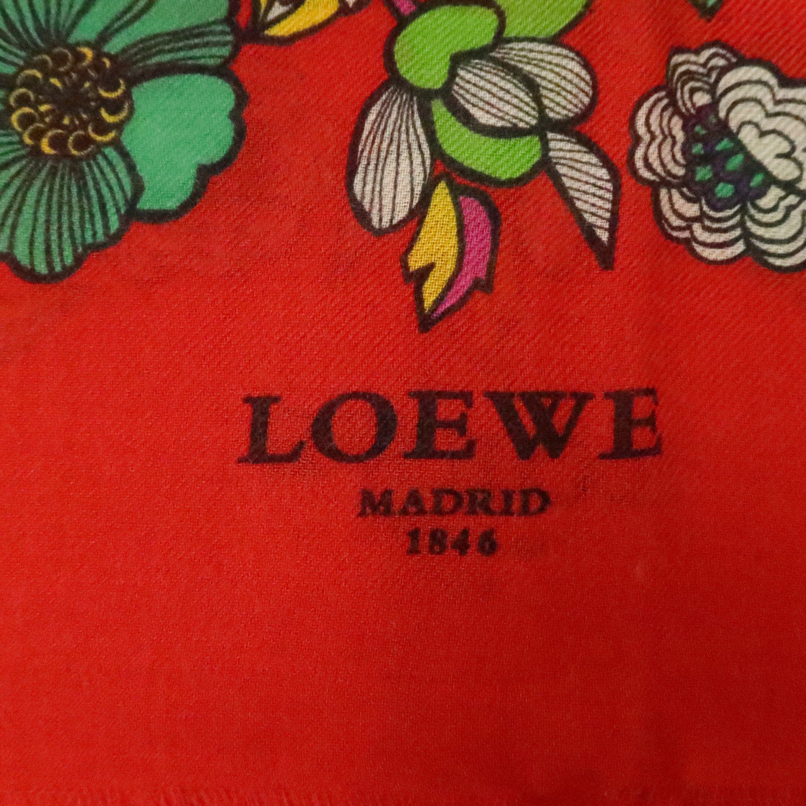 LOEWE 羊絨/絲質/羊毛Scarf 45X190cm絲巾