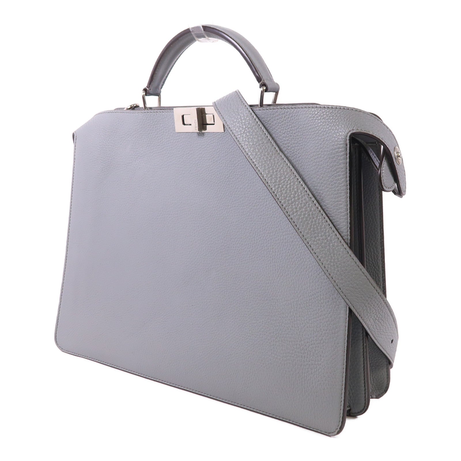 FENDI 牛皮皮革Peekaboo I See U Medium銀扣手挽肩背兩用袋