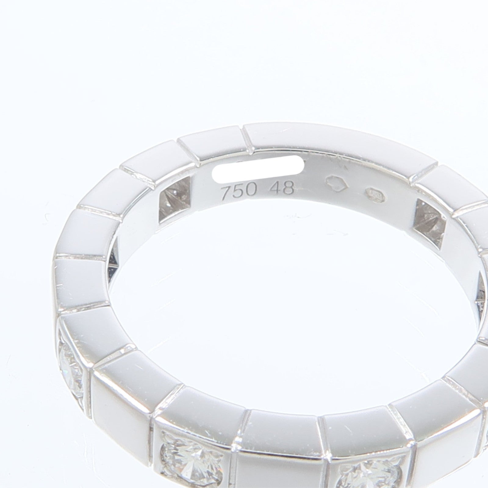 CARTIER 18K白金Lanieres Ring Half Diamond鑽石戒指