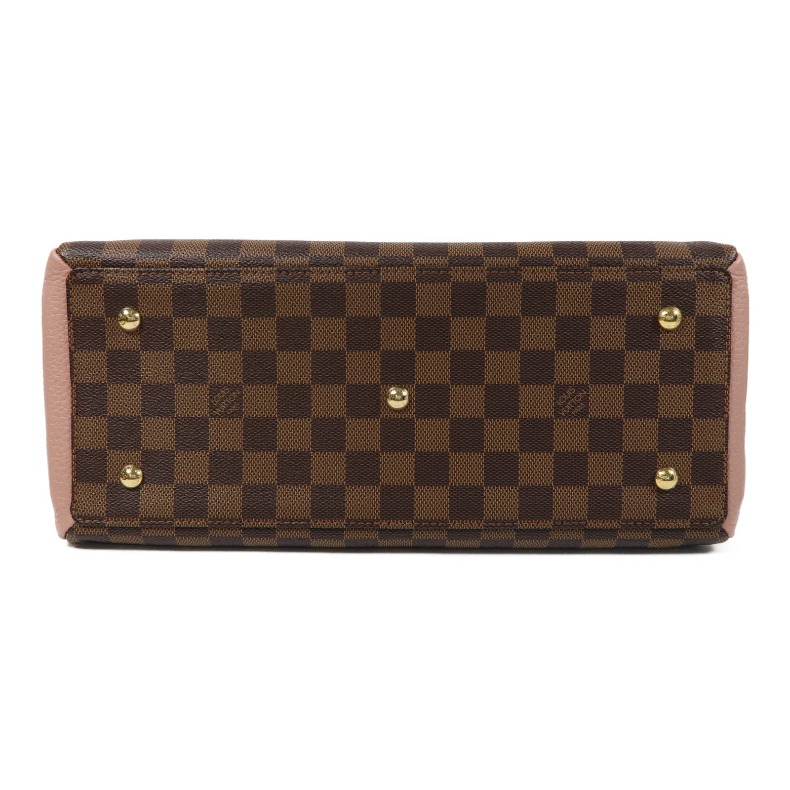 LOUIS VUITTON Damier Ebene Normandy金扣手挽肩背兩用袋啡色/粉紅色