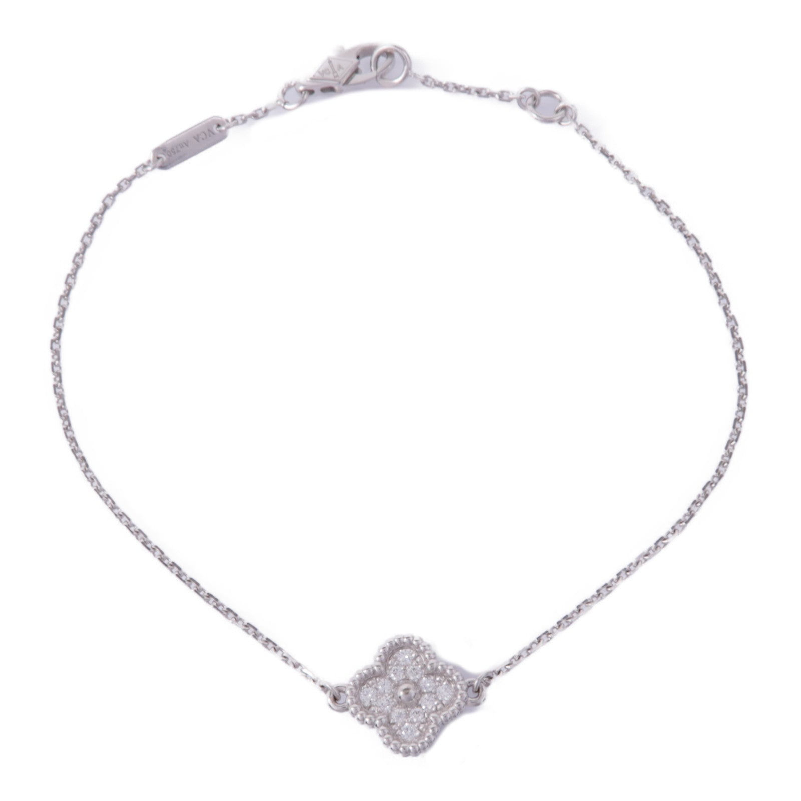Van Cleef & Arpels 18K白金Sweet Alhambra Bracelet鑽石手鏈