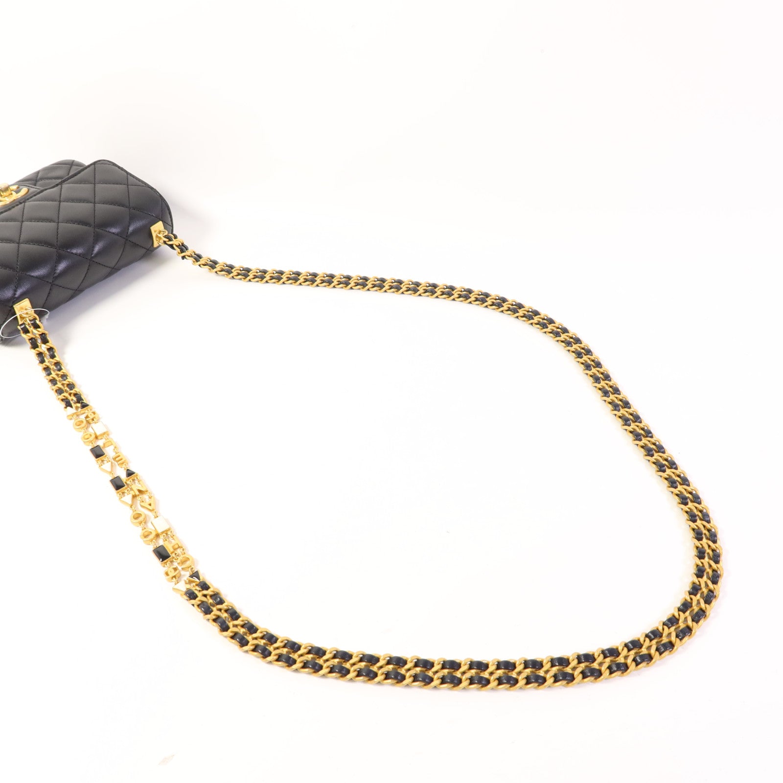 CHANEL 羊皮皮革Mini Flap Bag金扣鏈帶肩背袋