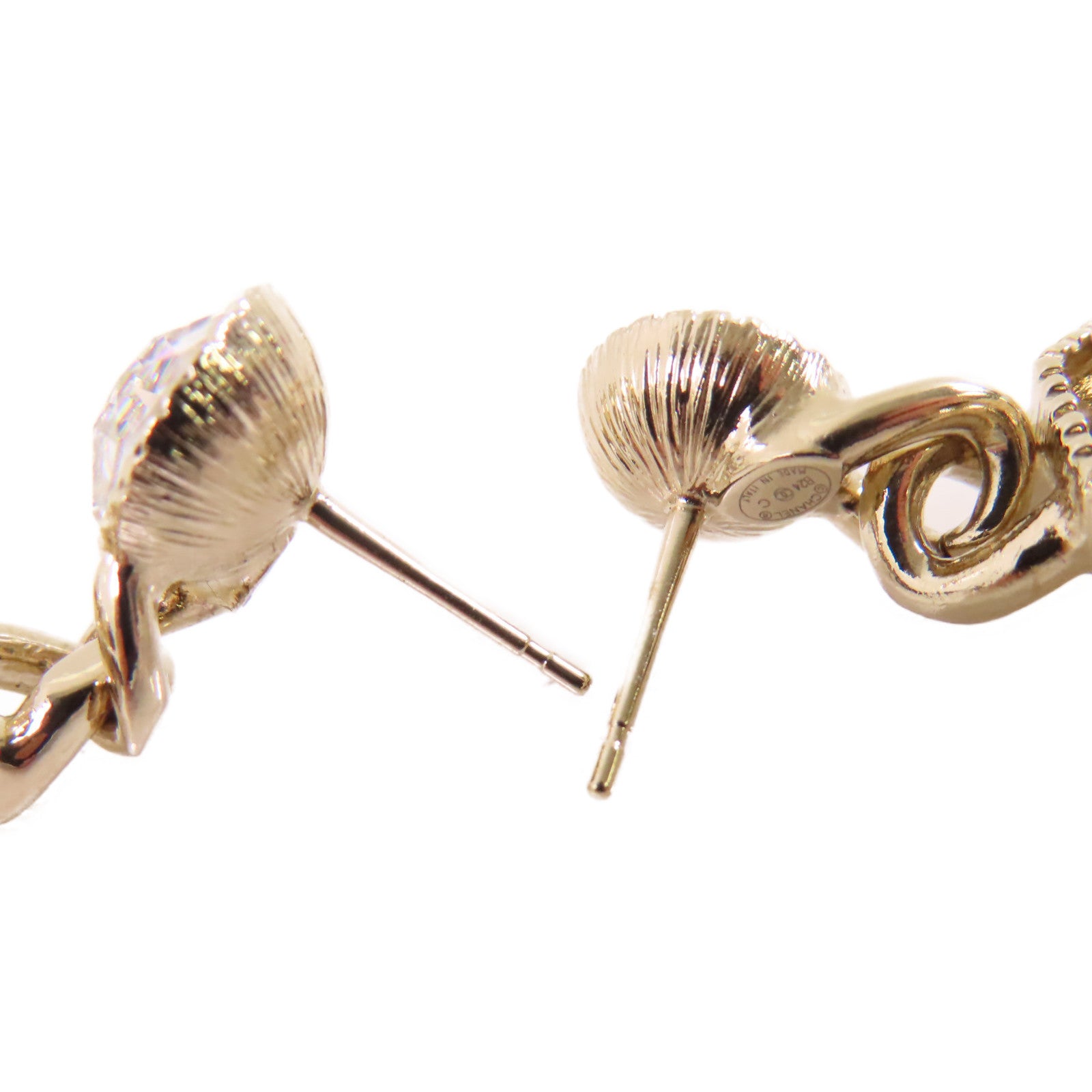 CHANEL 金屬/水鑽CC Earrings耳環