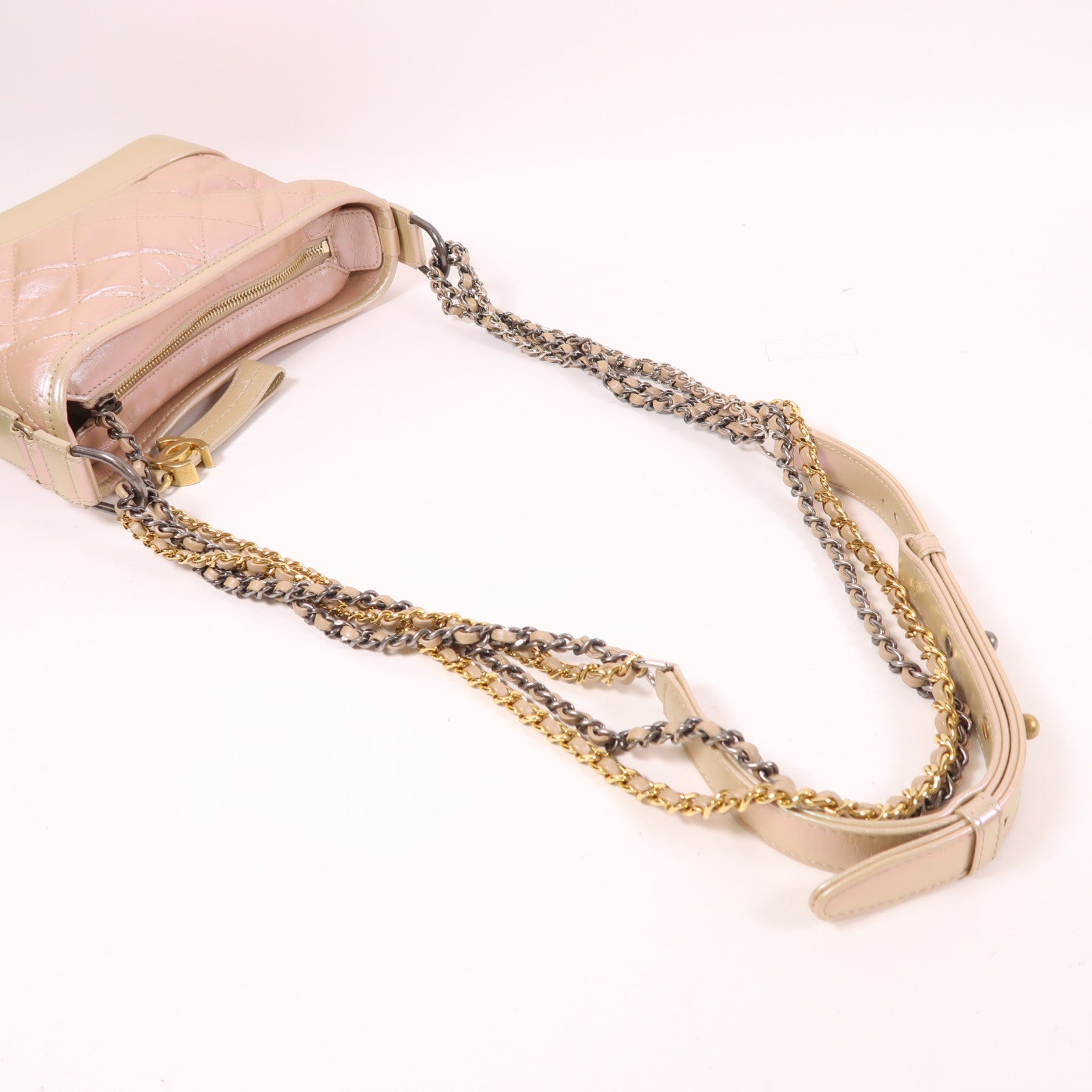 CHANEL 【激減優惠】皮革Gabrielle鏈帶肩背袋
