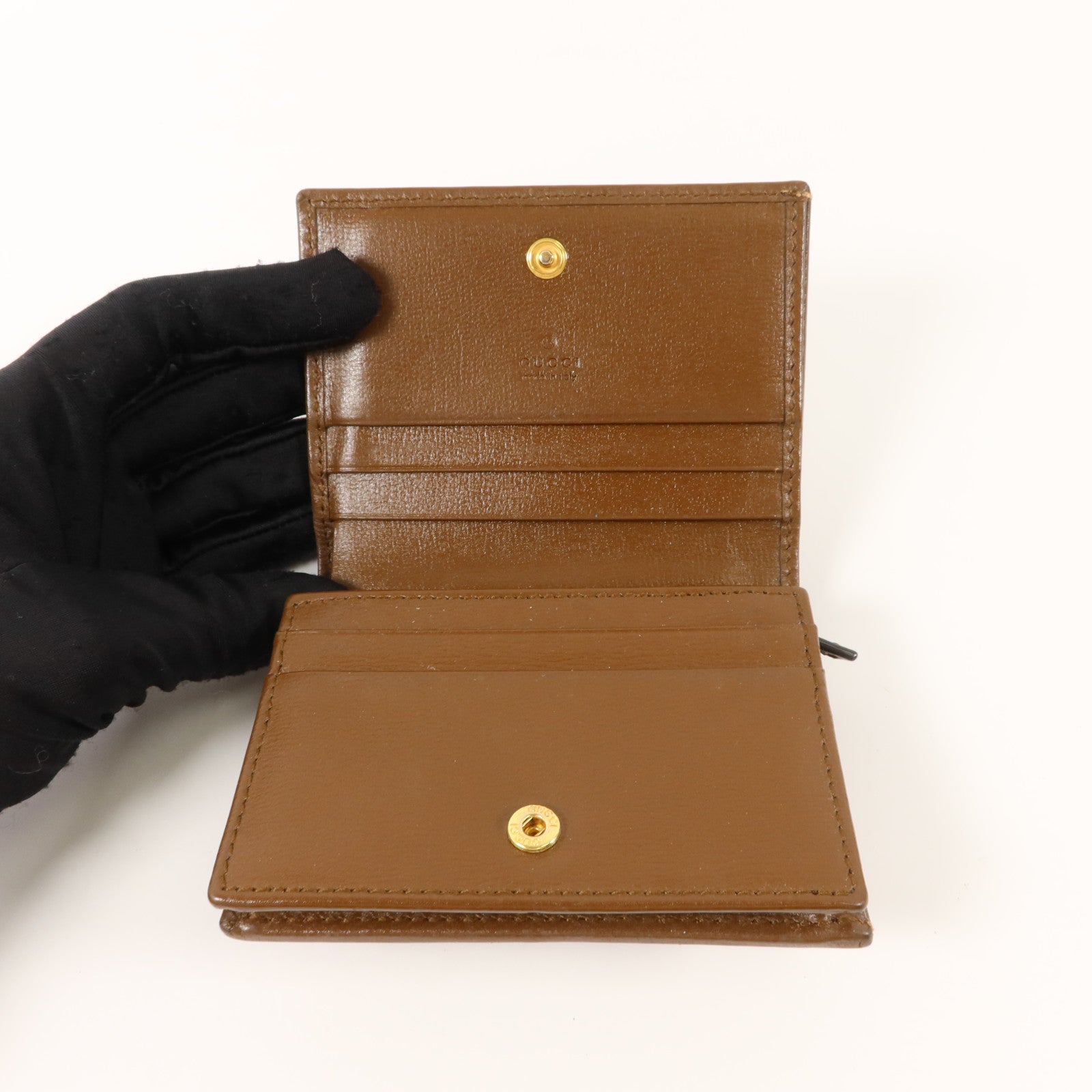 GUCCI 塗層帆布Horsebit 1955 Card Case Wallet錢包