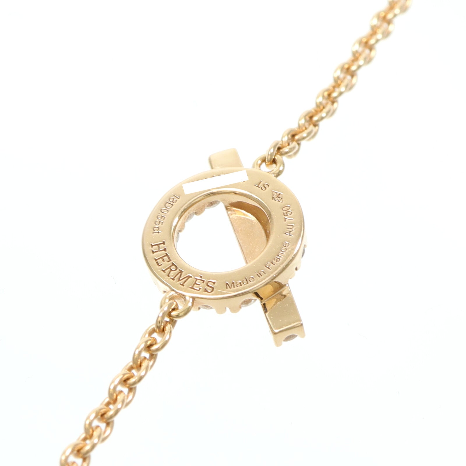 HERMES 18K玫瑰金Finesse Bracelet鑽石手鏈