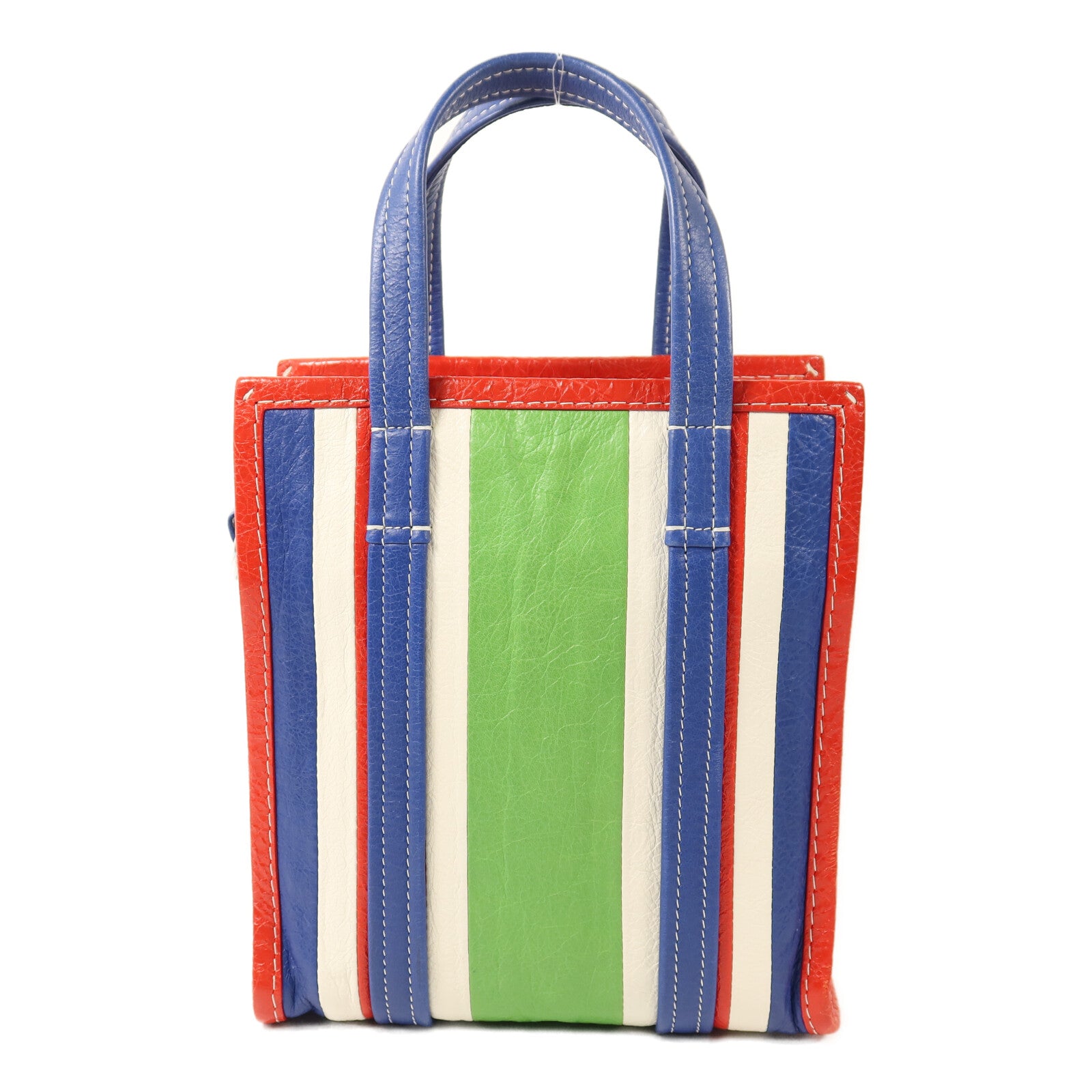 BALENCIAGA 牛皮皮革Bazar Bag銀扣手挽肩背兩用袋