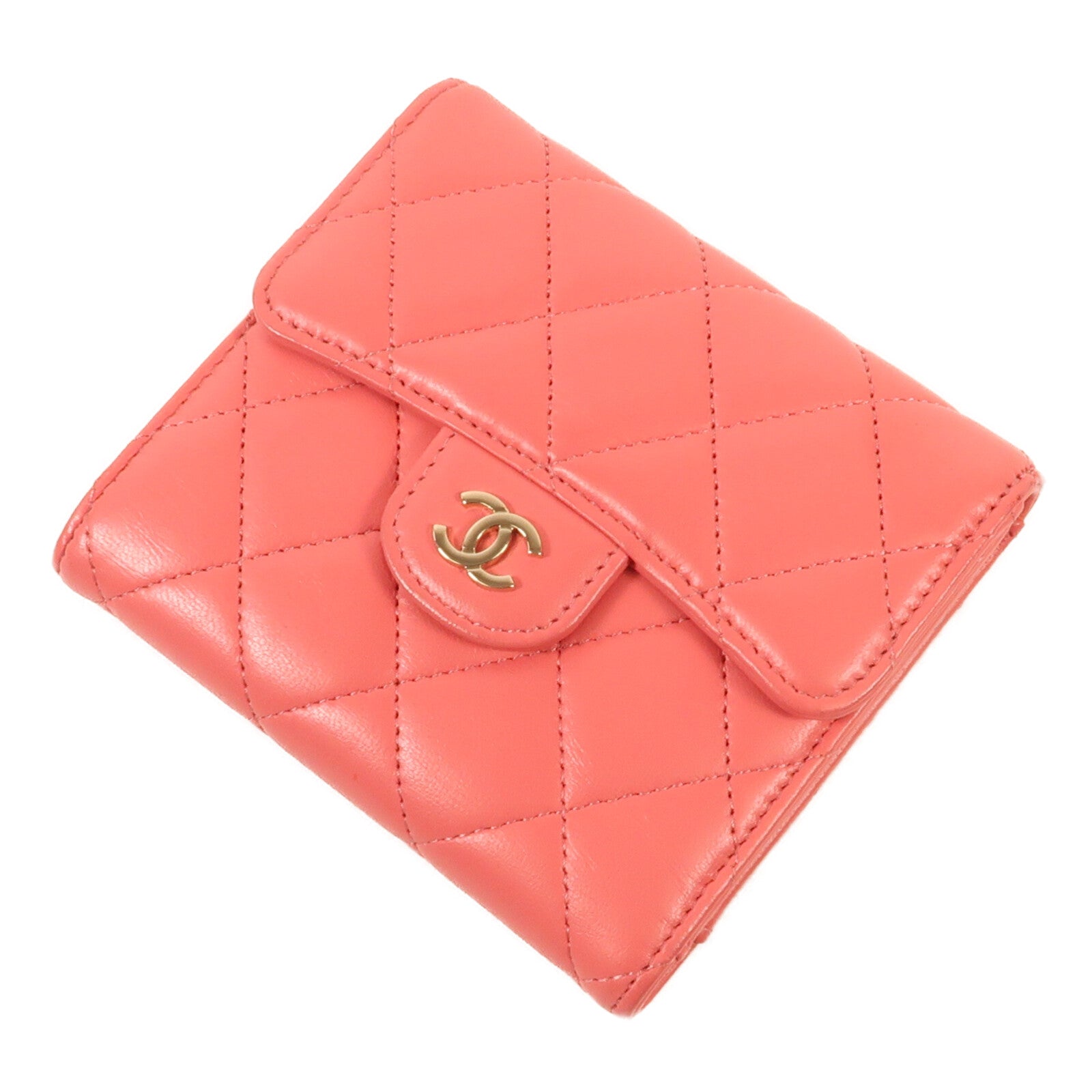 CHANEL 牛皮皮革Wallet金扣錢包