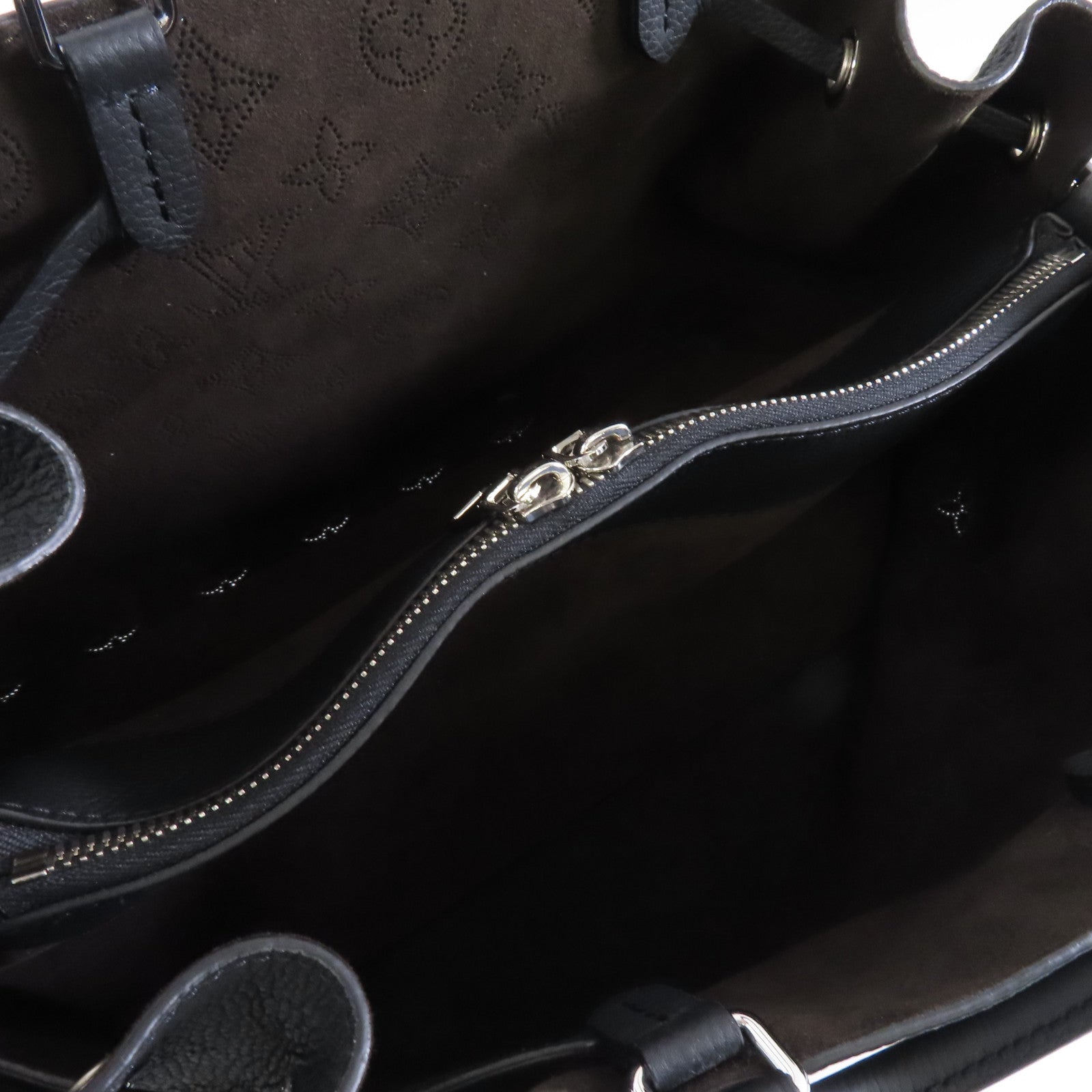 LOUIS VUITTON Monogram Empreinte Bella Tote銀扣手挽肩背兩用袋黑色