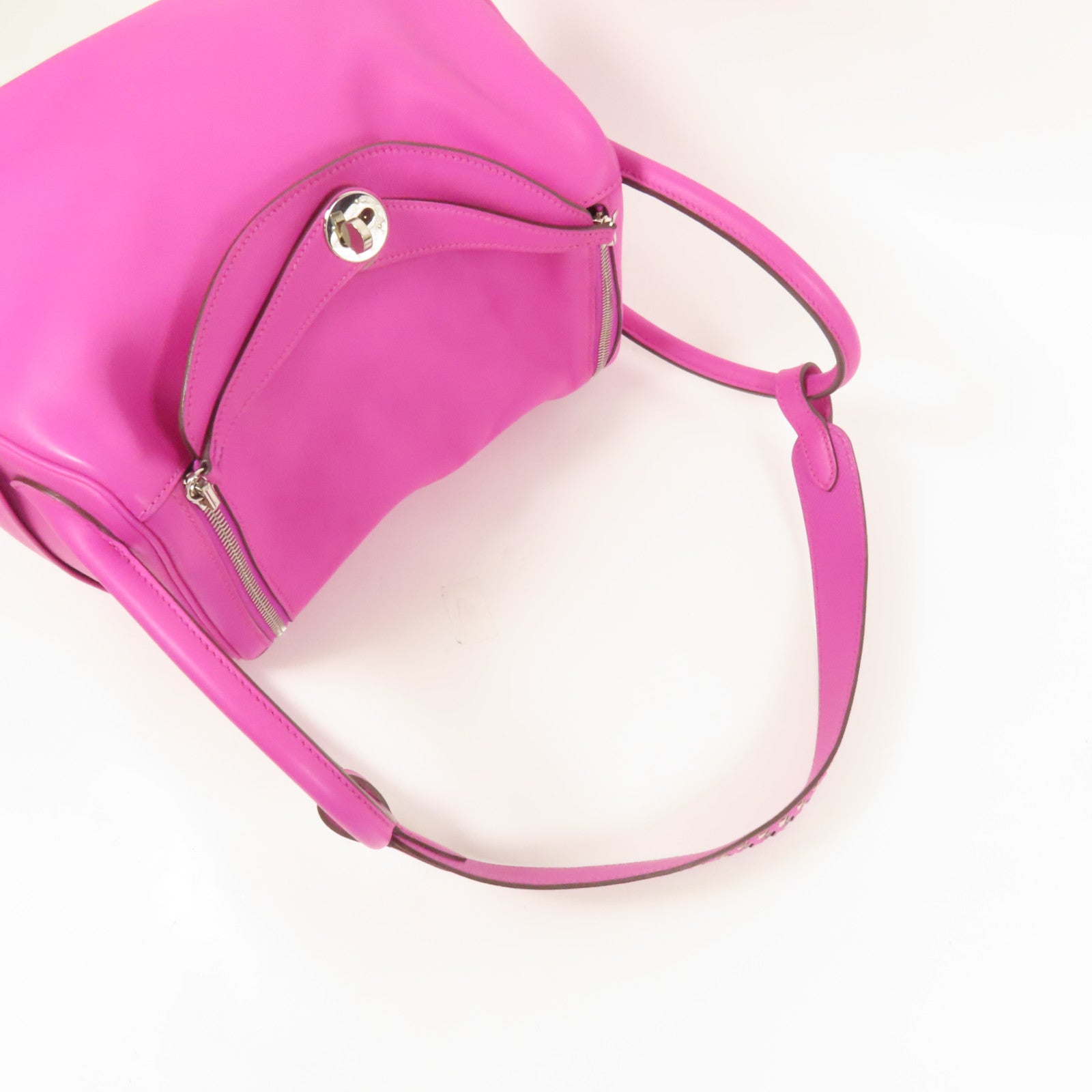 HERMES Swift/Epsom皮革Lindy 30銀扣手挽肩背兩用袋Magnolia